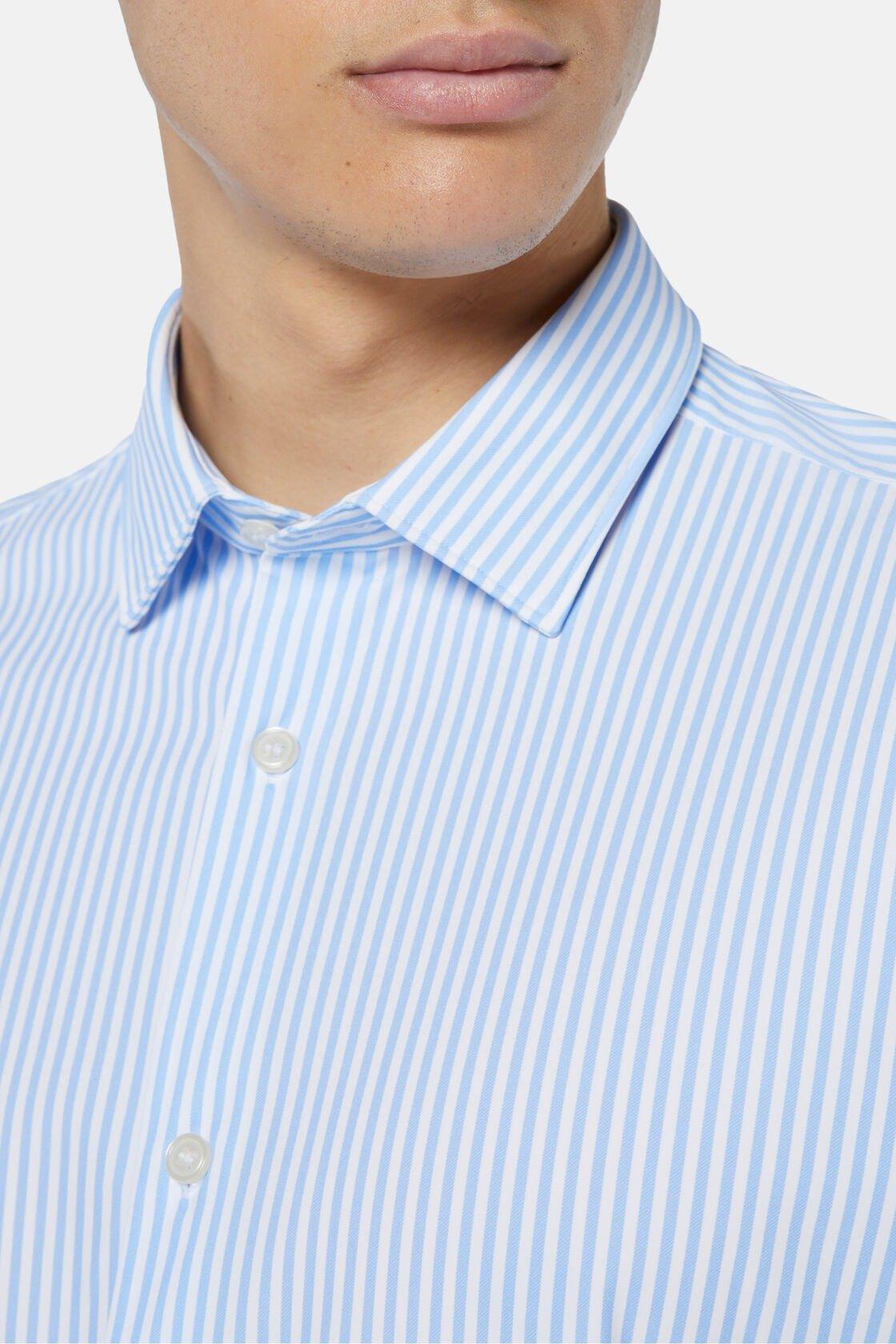 Slim Fit Sky Shirt In Stretch Nylon Blue, Light Blue, large image number 3