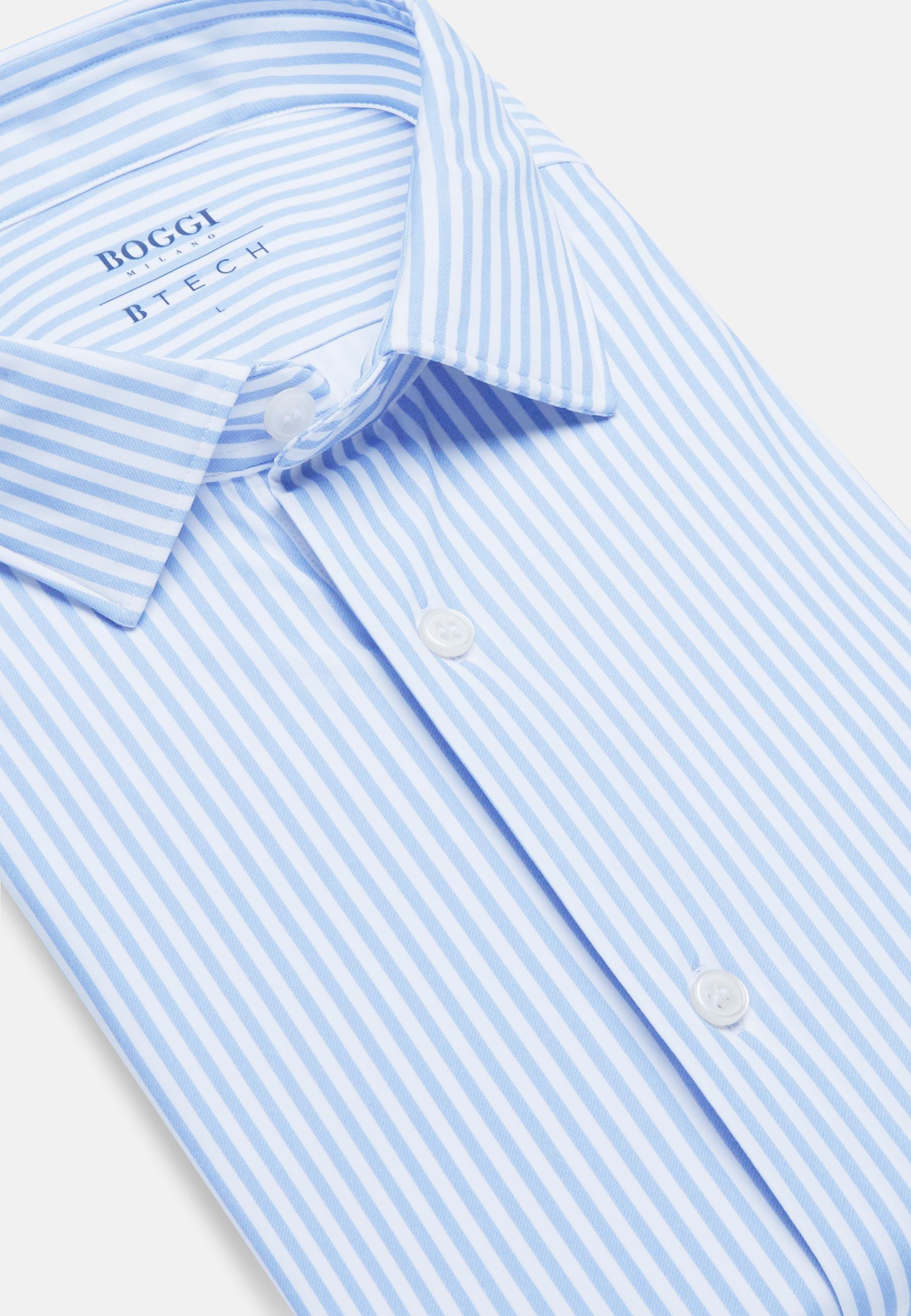 Slim Fit Sky Shirt In Stretch Nylon Blue, Light Blue, large image number 4