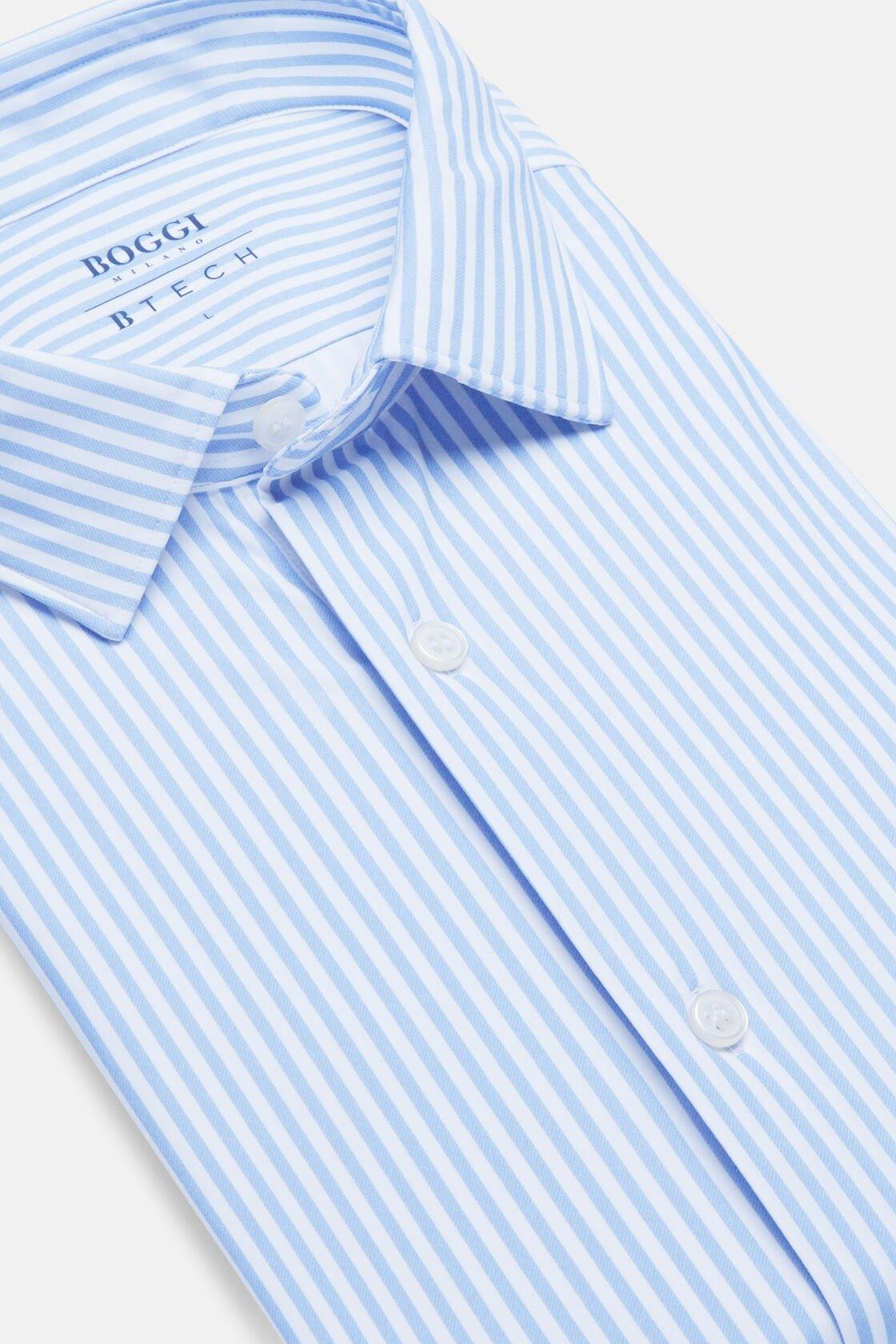 Slim Fit Sky Shirt In Stretch Nylon Blue, Light Blue, large image number 5