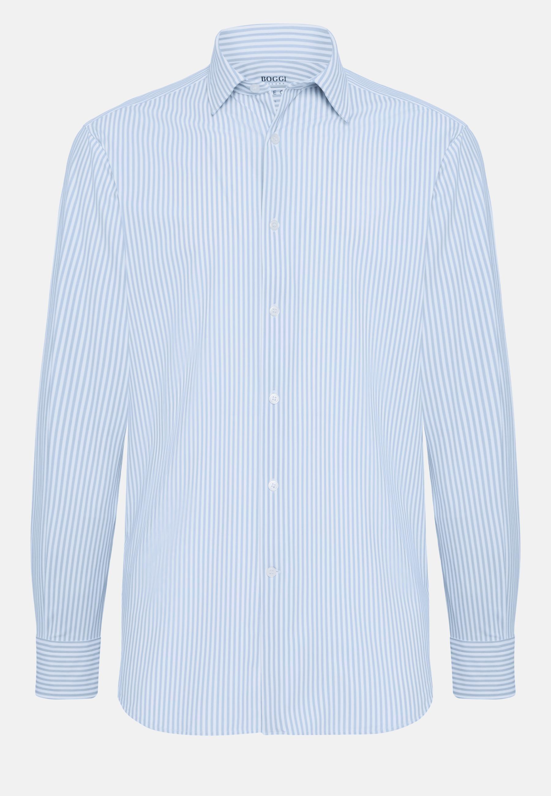 Slim Fit Sky Shirt In Stretch Nylon Blue, Light Blue, large image number 6