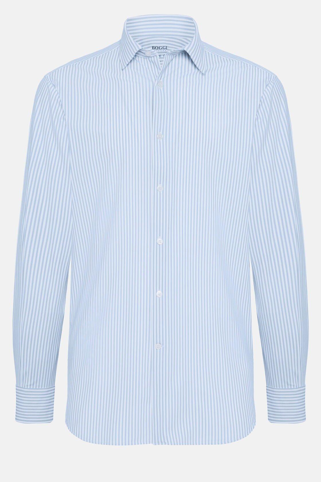Slim Fit Sky Shirt In Stretch Nylon Blue, Light Blue, large image number 7