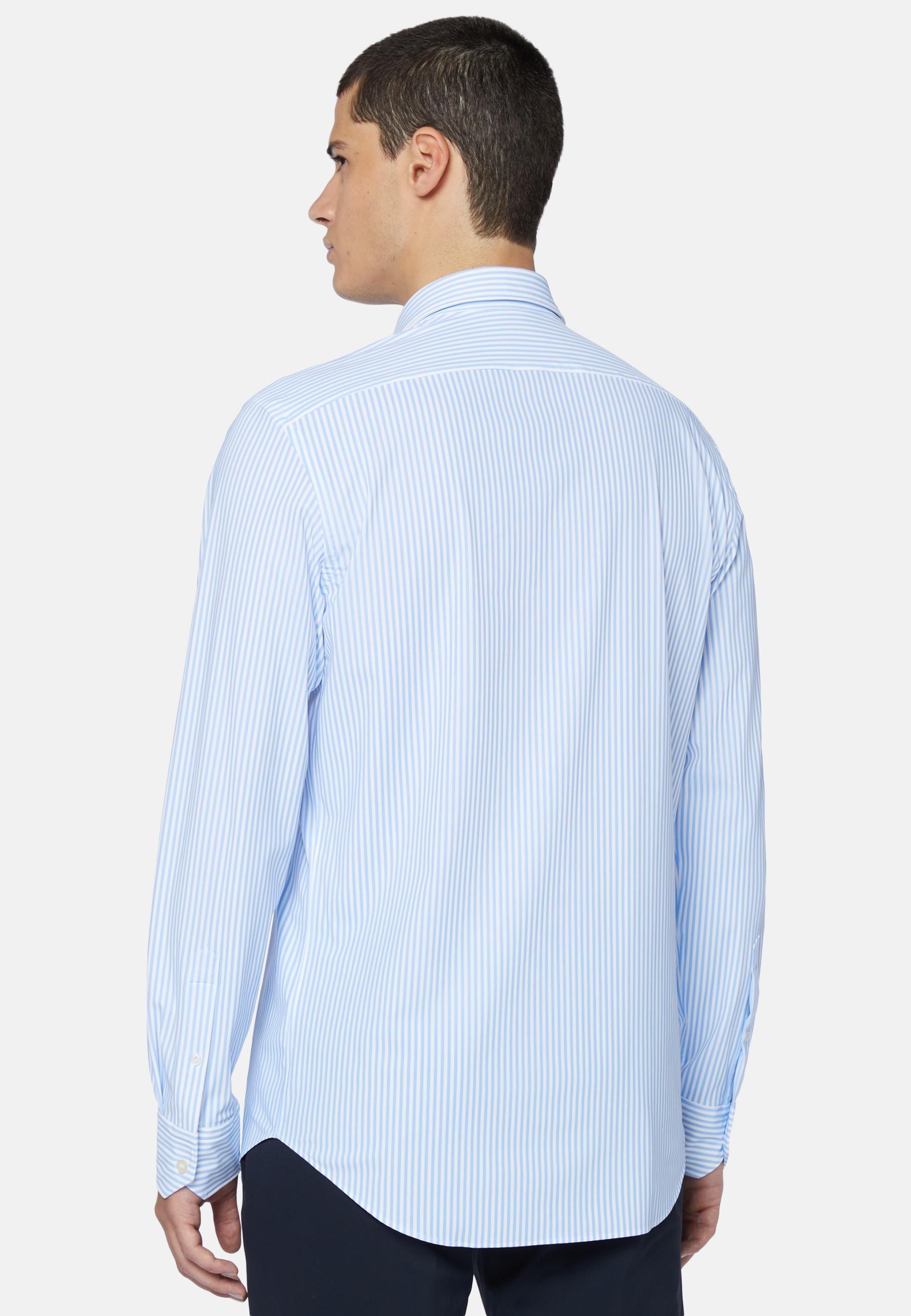Slim Fit Sky Shirt In Stretch Nylon Blue, Light Blue, large image number 8
