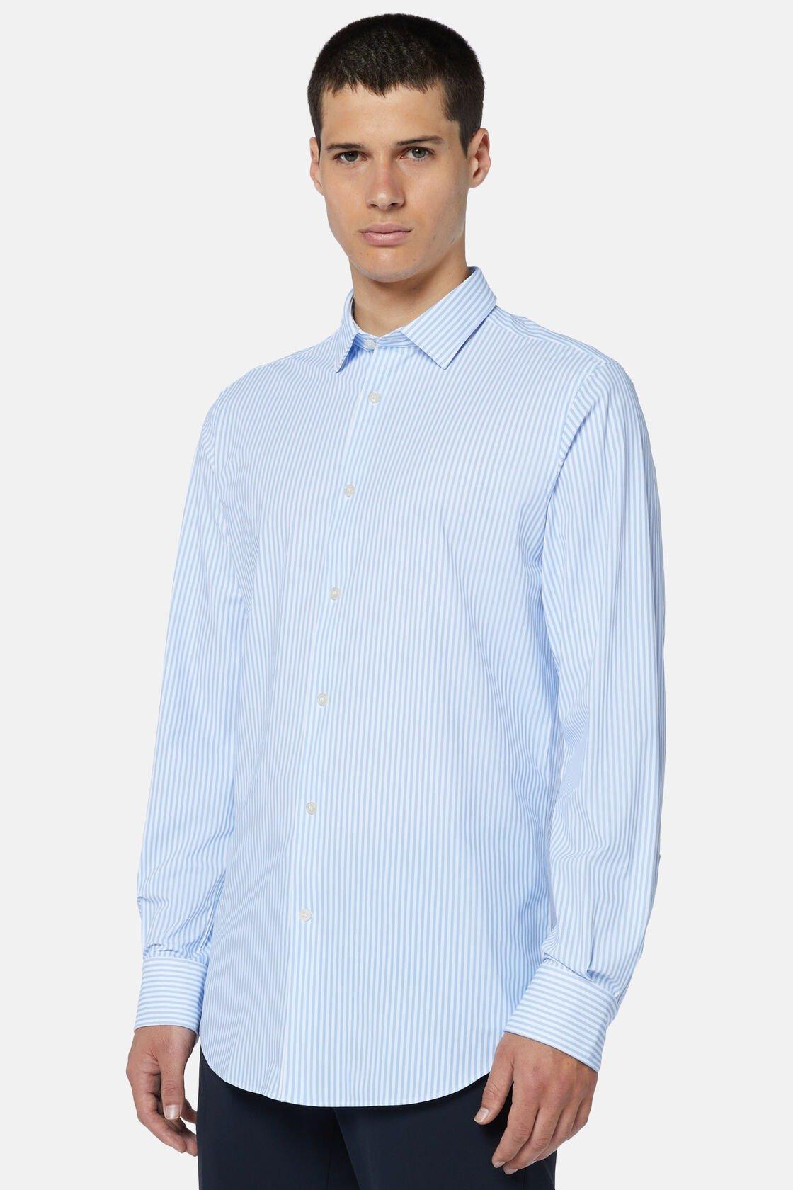 Slim Fit Sky Shirt In Stretch Nylon Blue, Light Blue, large image number 9