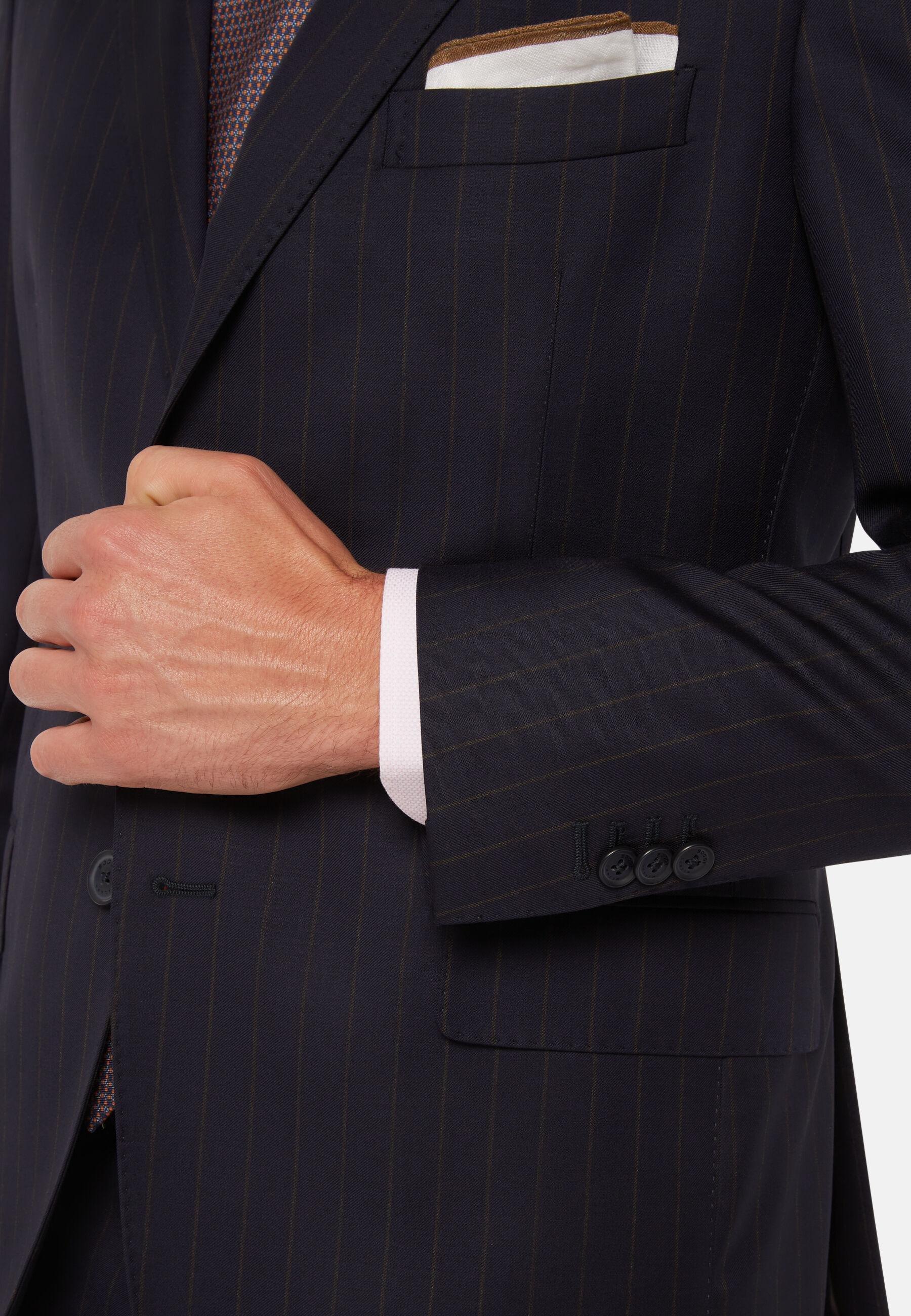 Suit in Pinstripe Pure Wool, Navy Blue, Navy blue, large image number 5