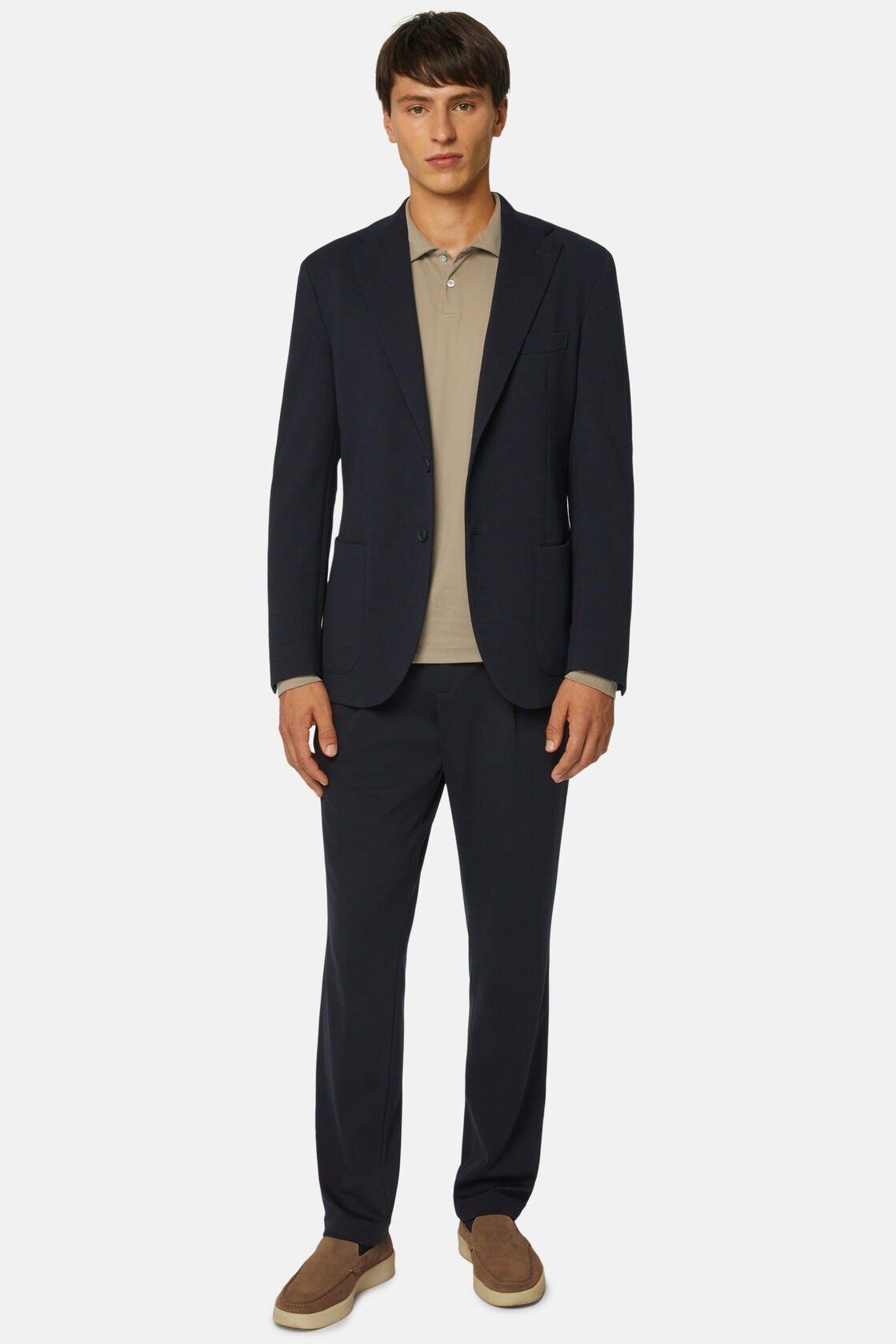 Jacket in Nylon and Wool B-Tech, Navy Blue, Navy blue, large image number 0