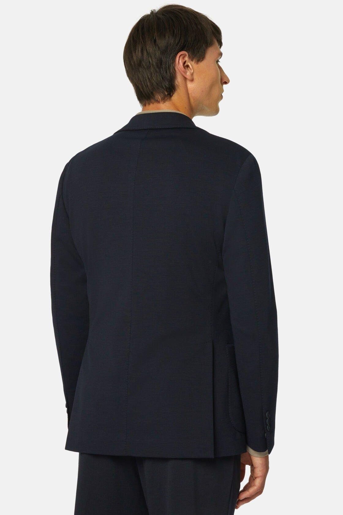 Jacket in Nylon and Wool B-Tech, Navy Blue, Navy blue, large image number 4