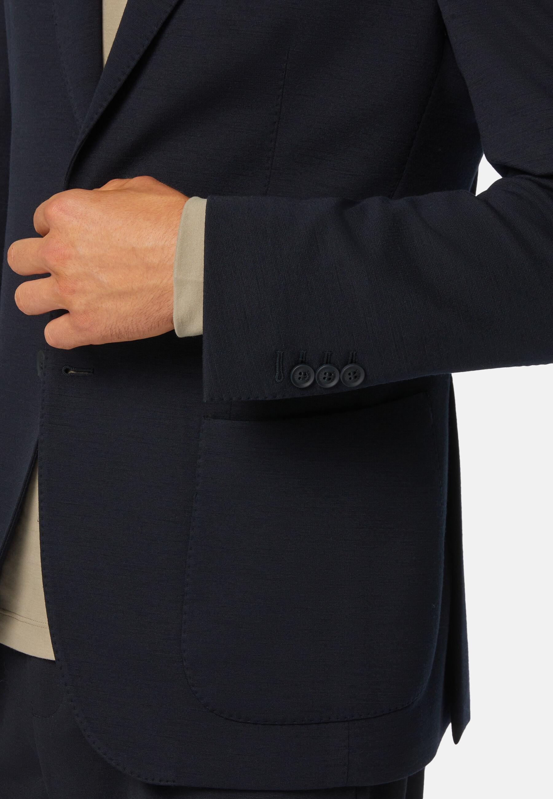Jacket in Nylon and Wool B-Tech, Navy Blue, Navy blue, large image number 6