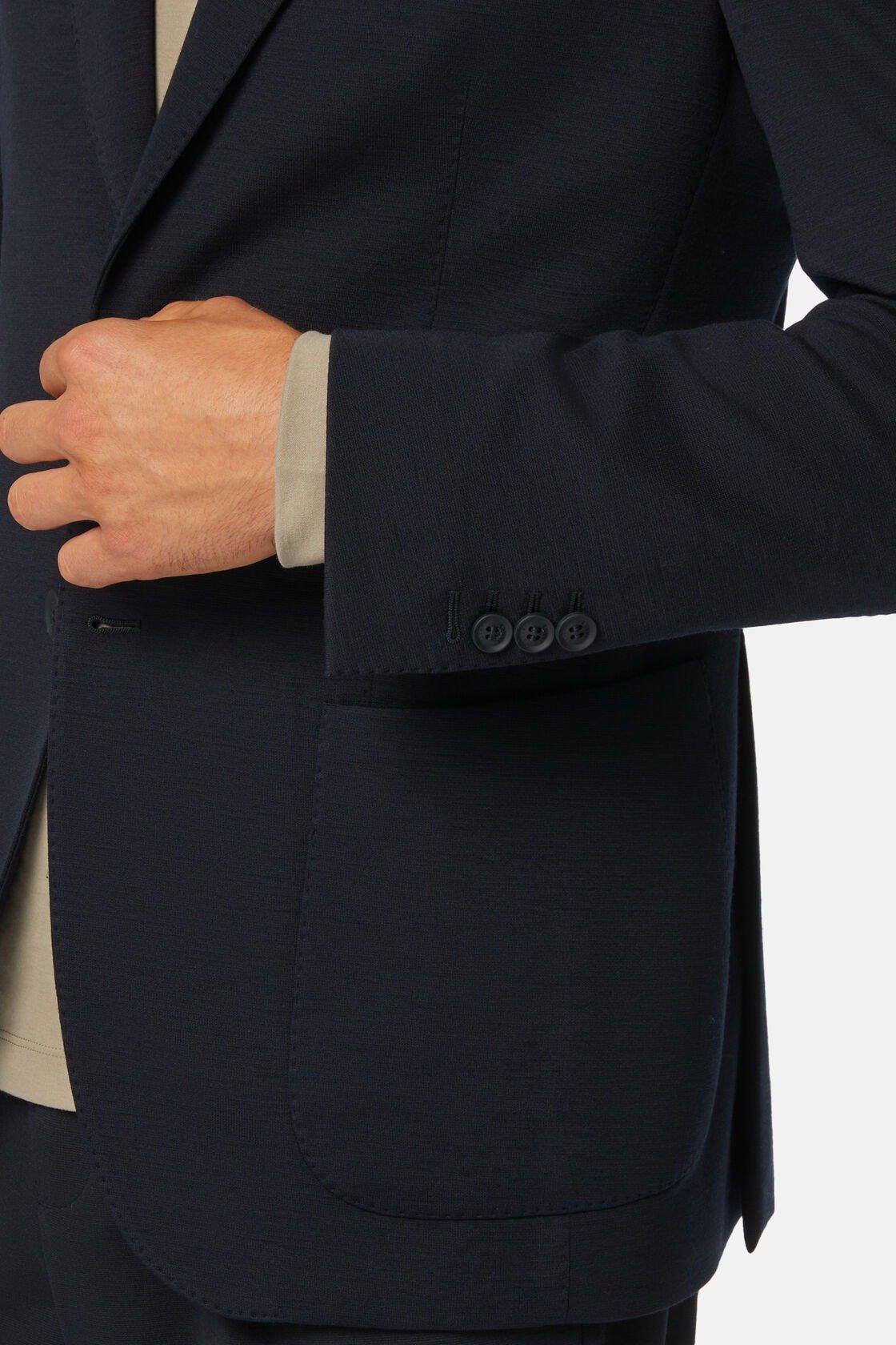 Jacket in Nylon and Wool B-Tech, Navy Blue, Navy blue, large image number 7