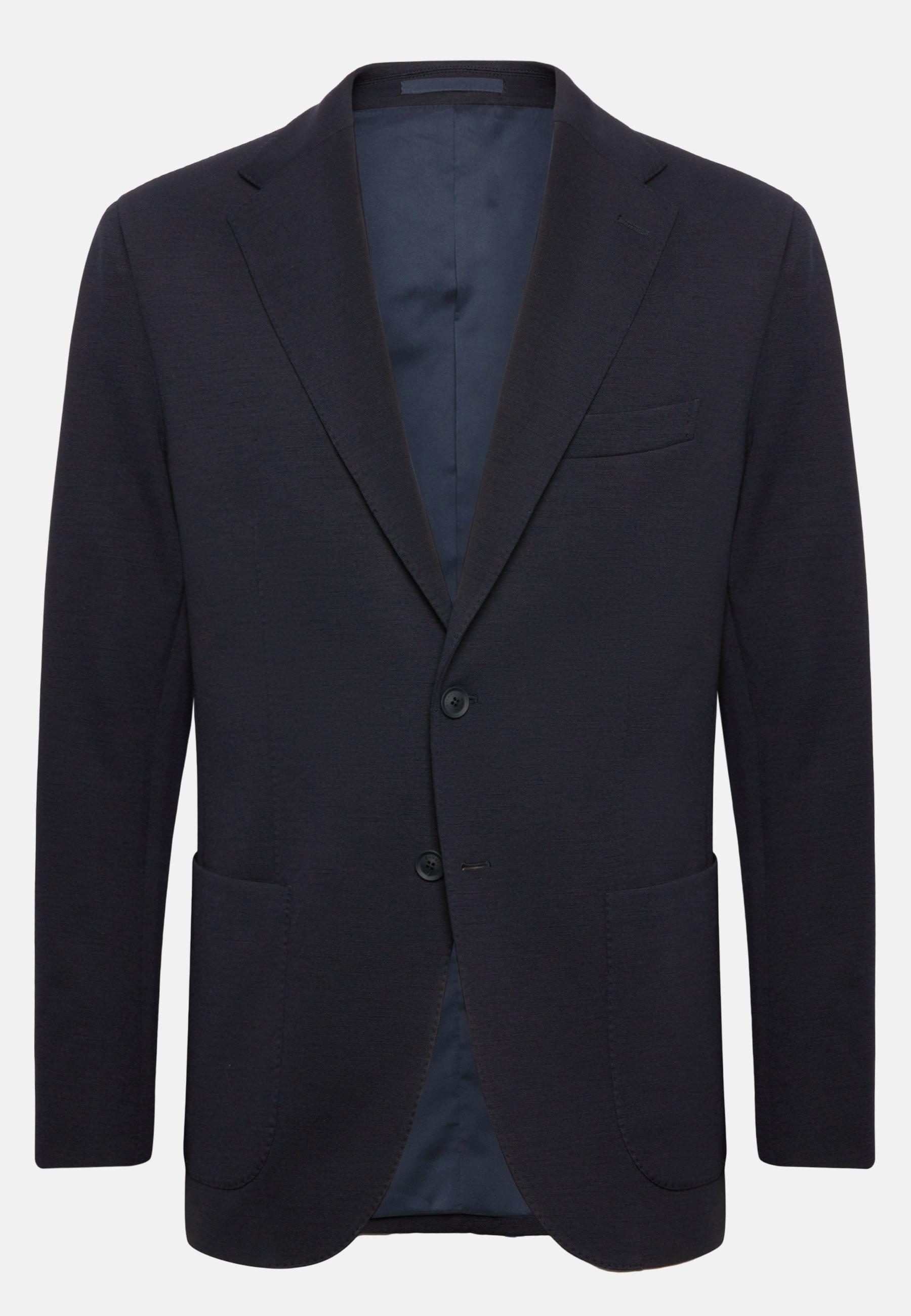 Jacket in Nylon and Wool B-Tech, Navy Blue, Navy blue, large image number 8