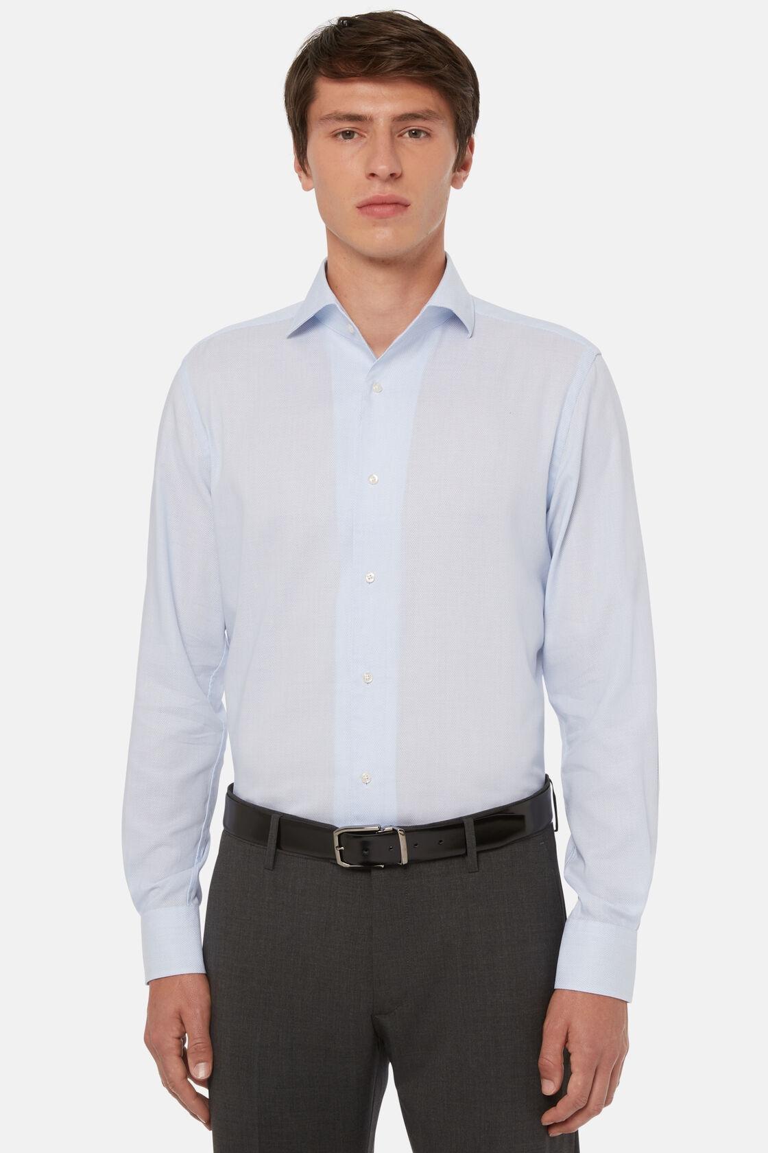 Cotton Dobby Shirt Blue, Light Blue, large image number 2