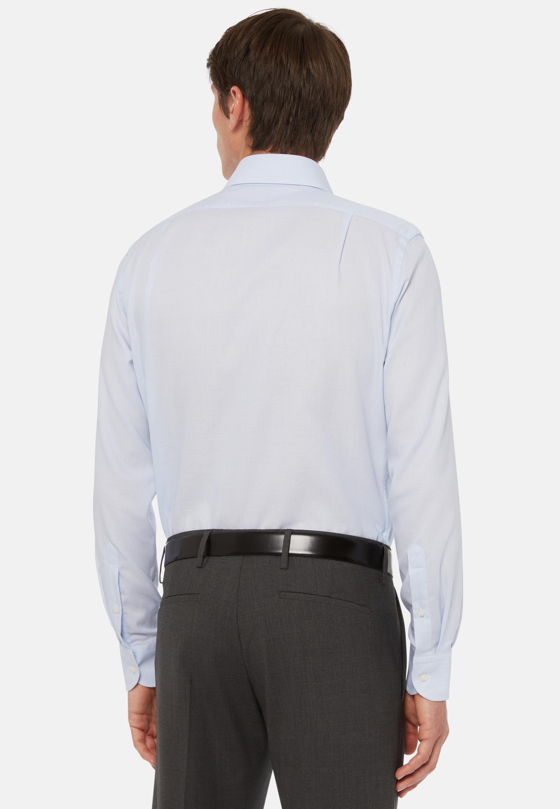 Cotton Dobby Shirt Blue, Light Blue, large image number 3