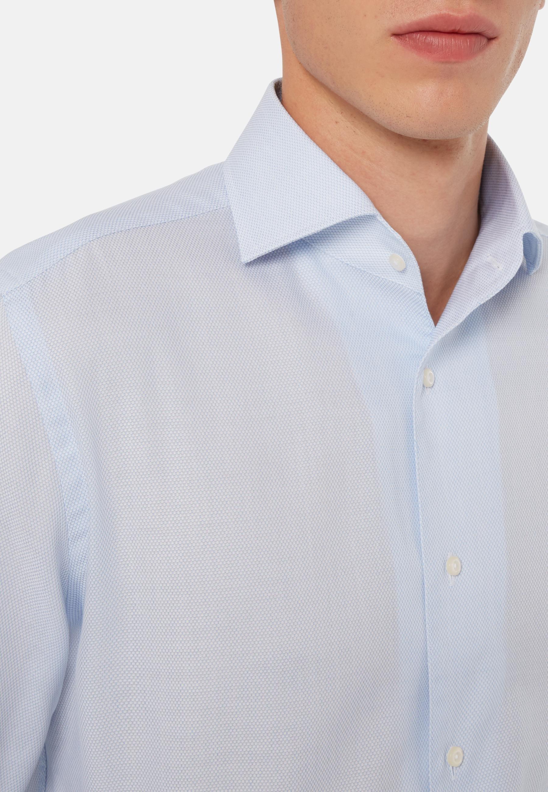 Cotton Dobby Shirt Blue, Light Blue, large image number 5
