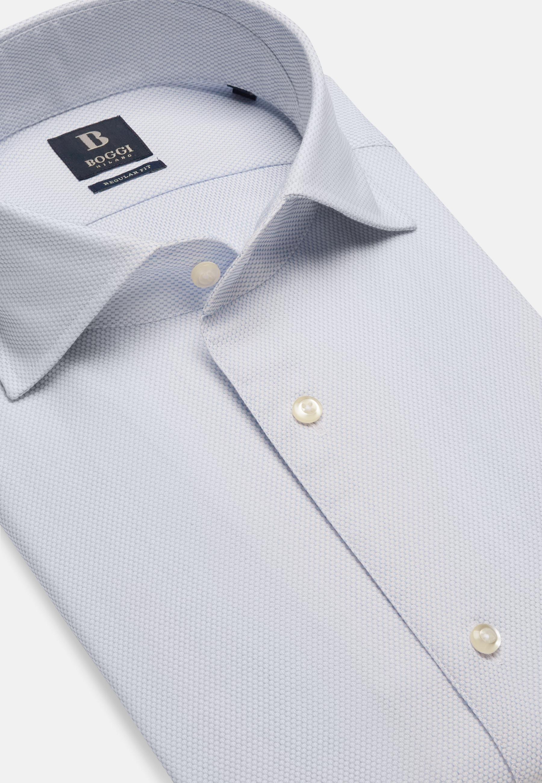 Cotton Dobby Shirt Blue, Light Blue, large image number 7