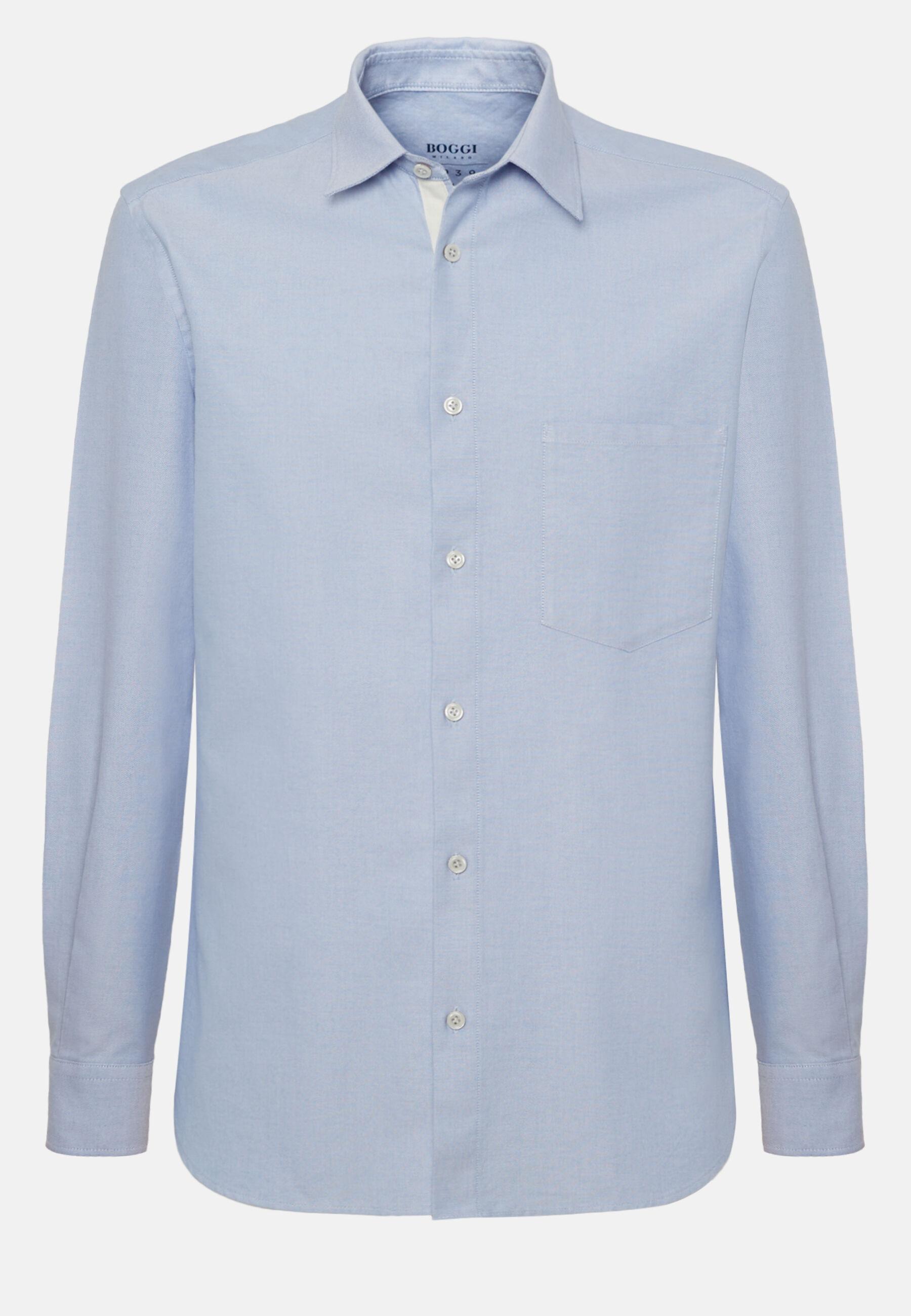Oxford Cotton Shirt Regular Fit Blue, Light Blue, large image number 10