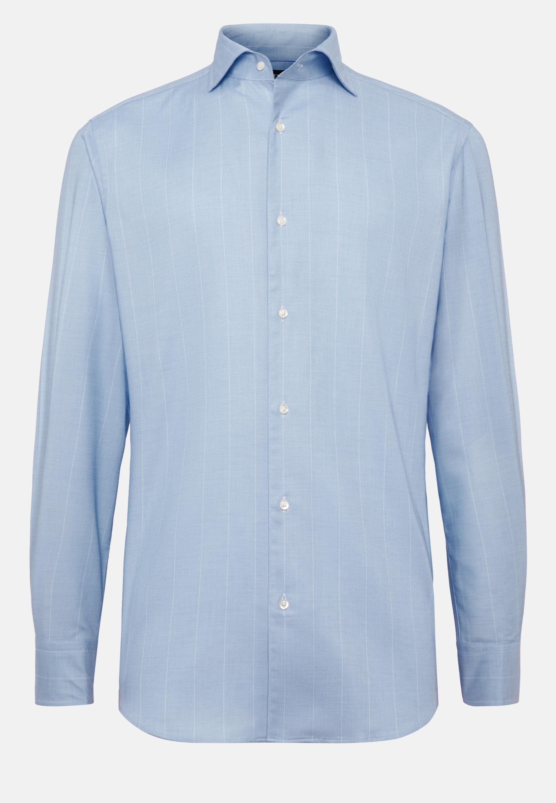 Cotton Dobby Shirt Blue, , large image number 9