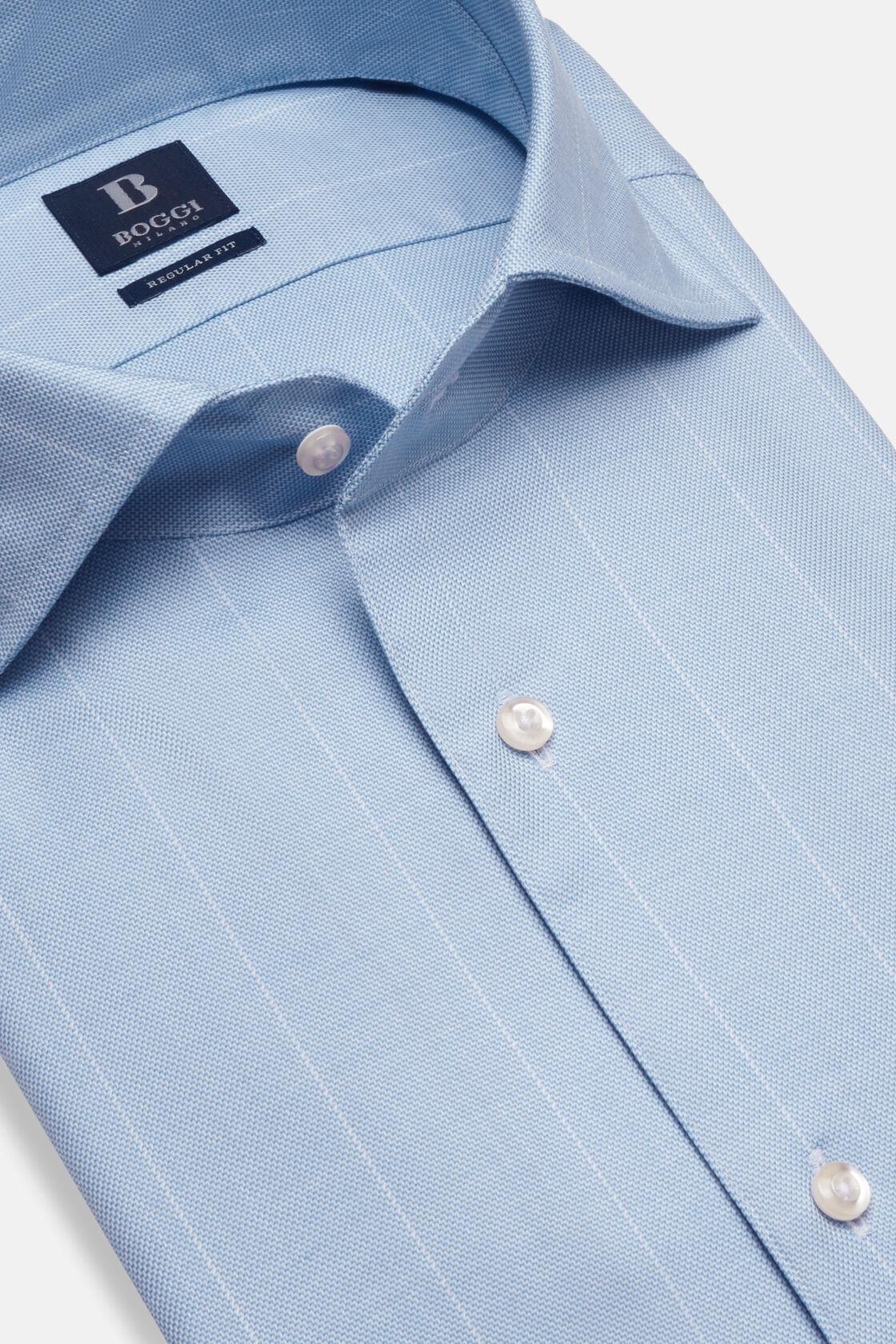 Cotton Dobby Shirt Blue, Light Blue, large image number 12