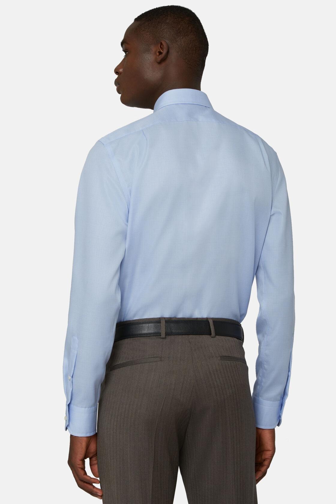 Cotton Glencheck Shirt Blue, Light Blue, large image number 6