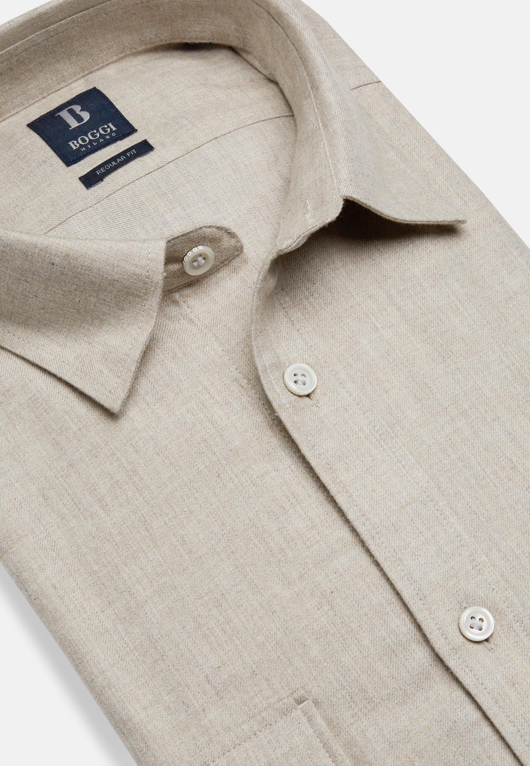 Cotton Tencel Shirt Regular Fit Beige, Beige, large image number 4