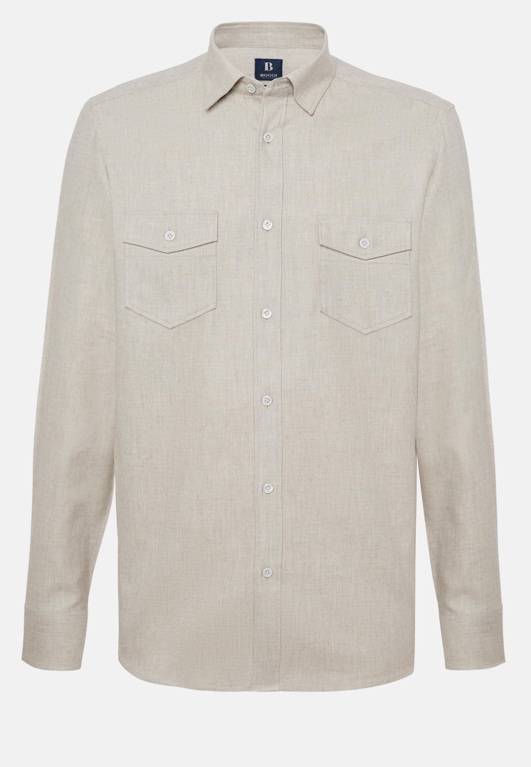 Cotton Tencel Shirt Regular Fit Beige, Beige, large image number 6