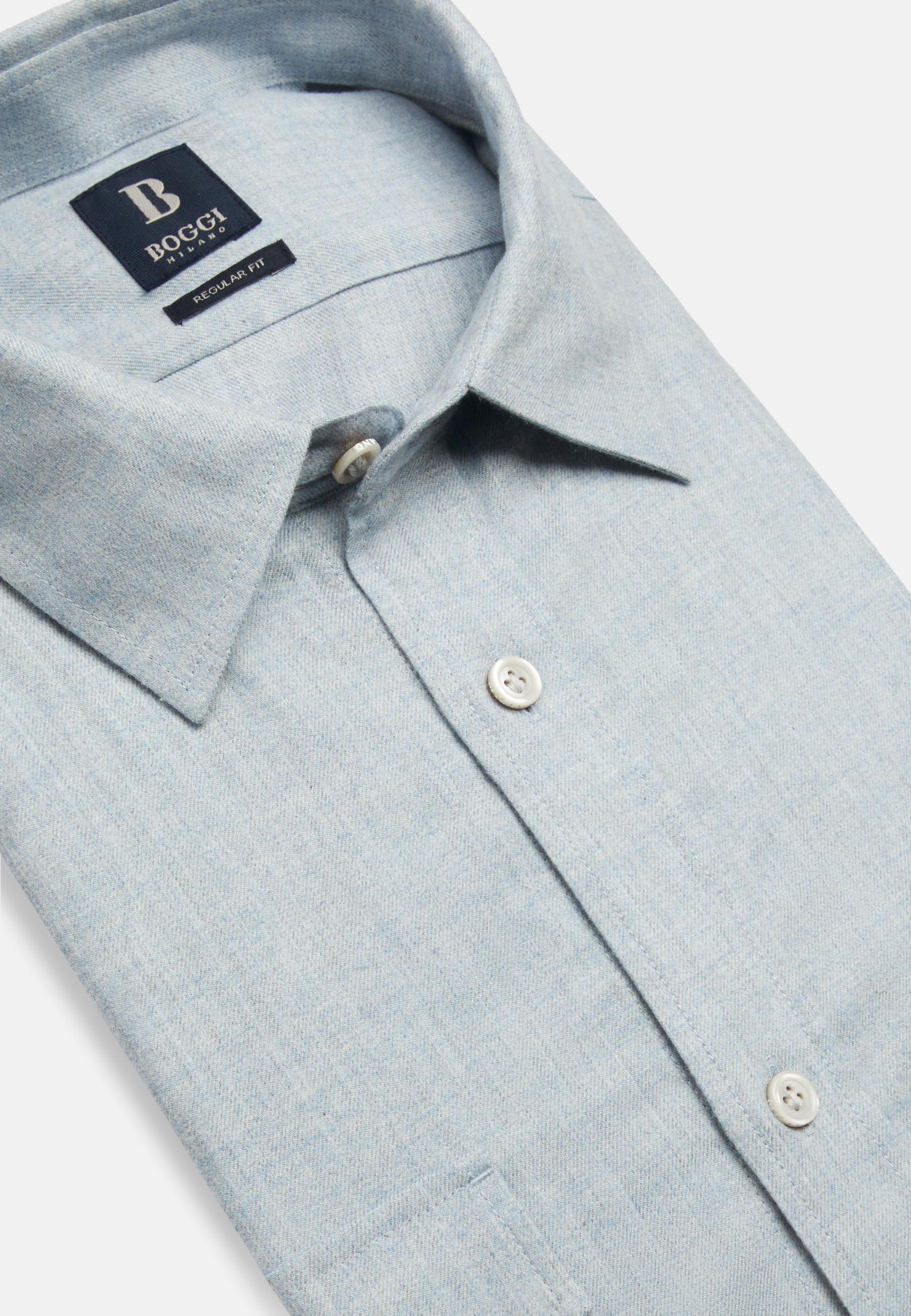 Cotton Tencel Shirt Regular Fit Blue, , large image number 4