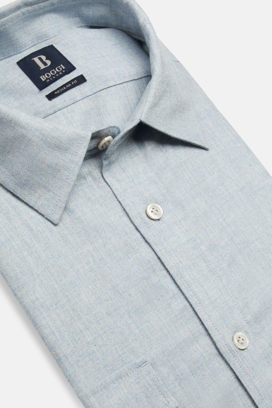 Cotton Tencel Shirt Regular Fit Blue, , large image number 5