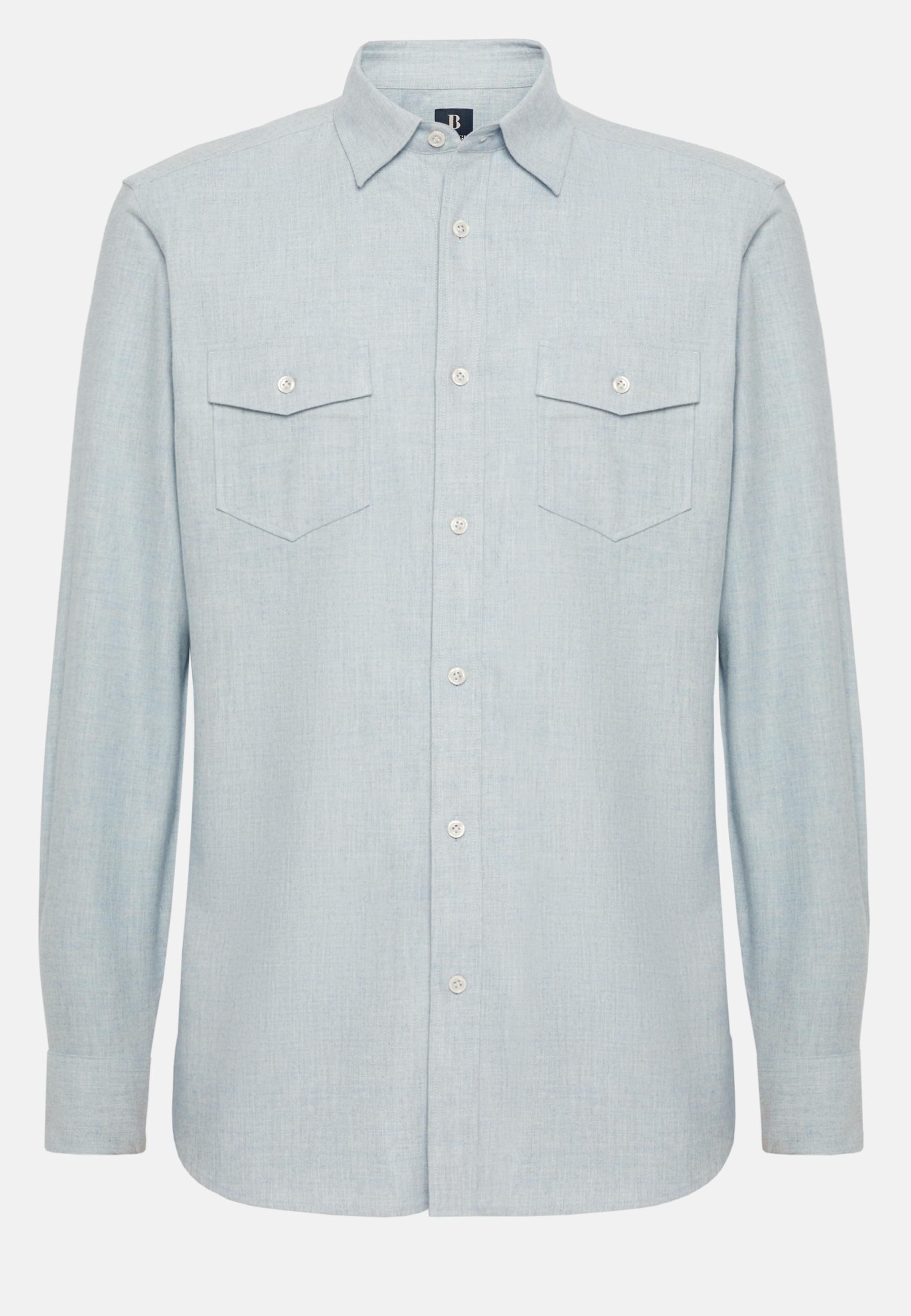 Cotton Tencel Shirt Regular Fit Blue, , large image number 6