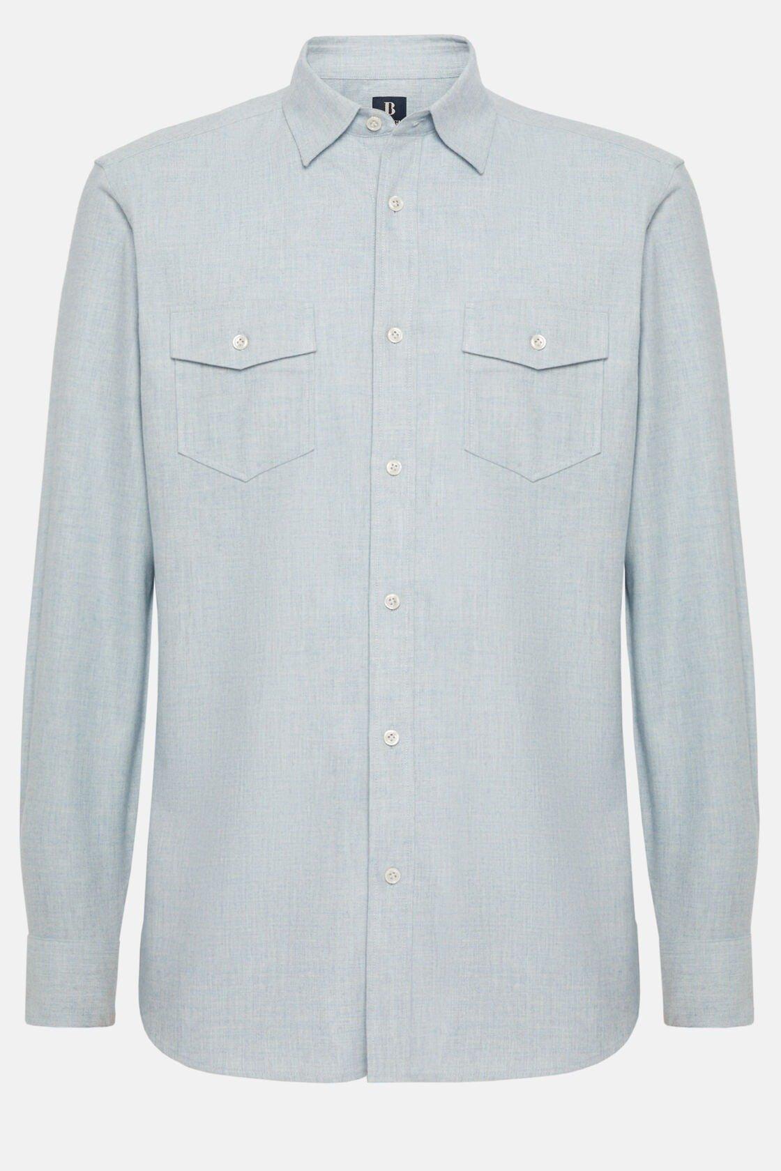 Cotton Tencel Shirt Regular Fit Blue, , large image number 7