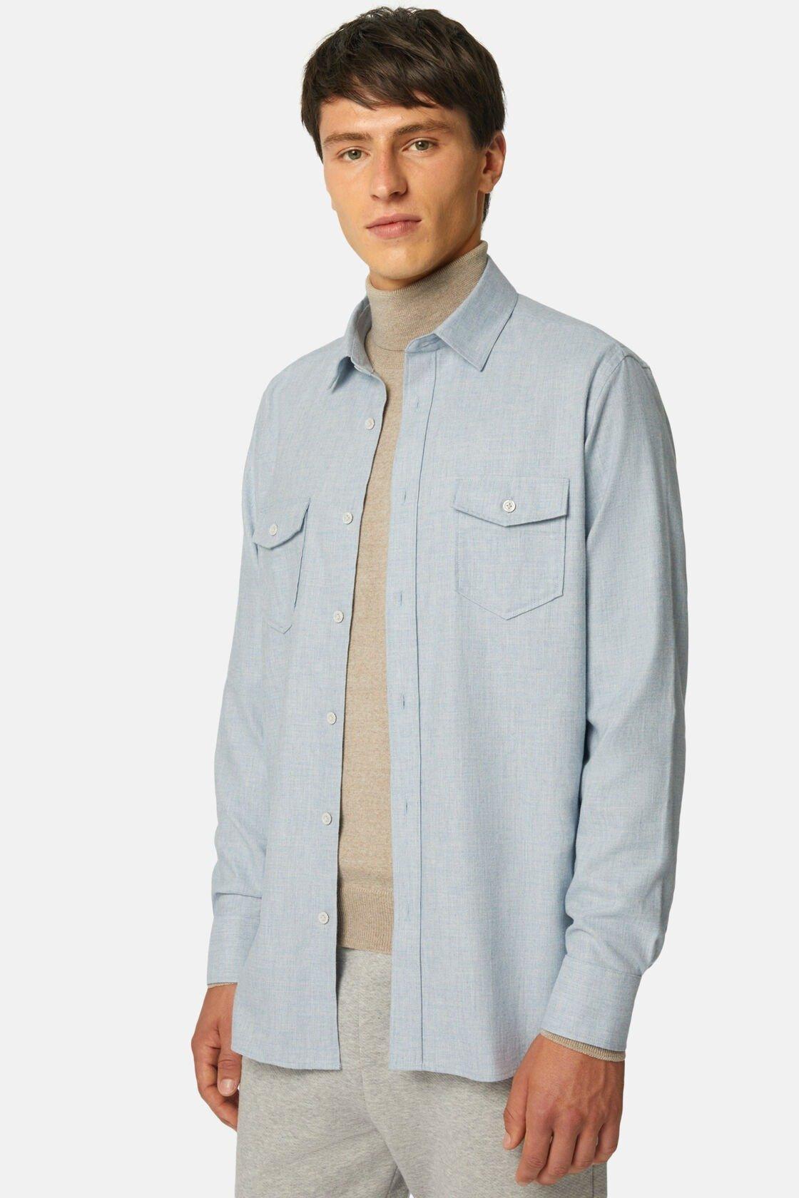 Cotton Tencel Shirt Regular Fit Blue, , large image number 9