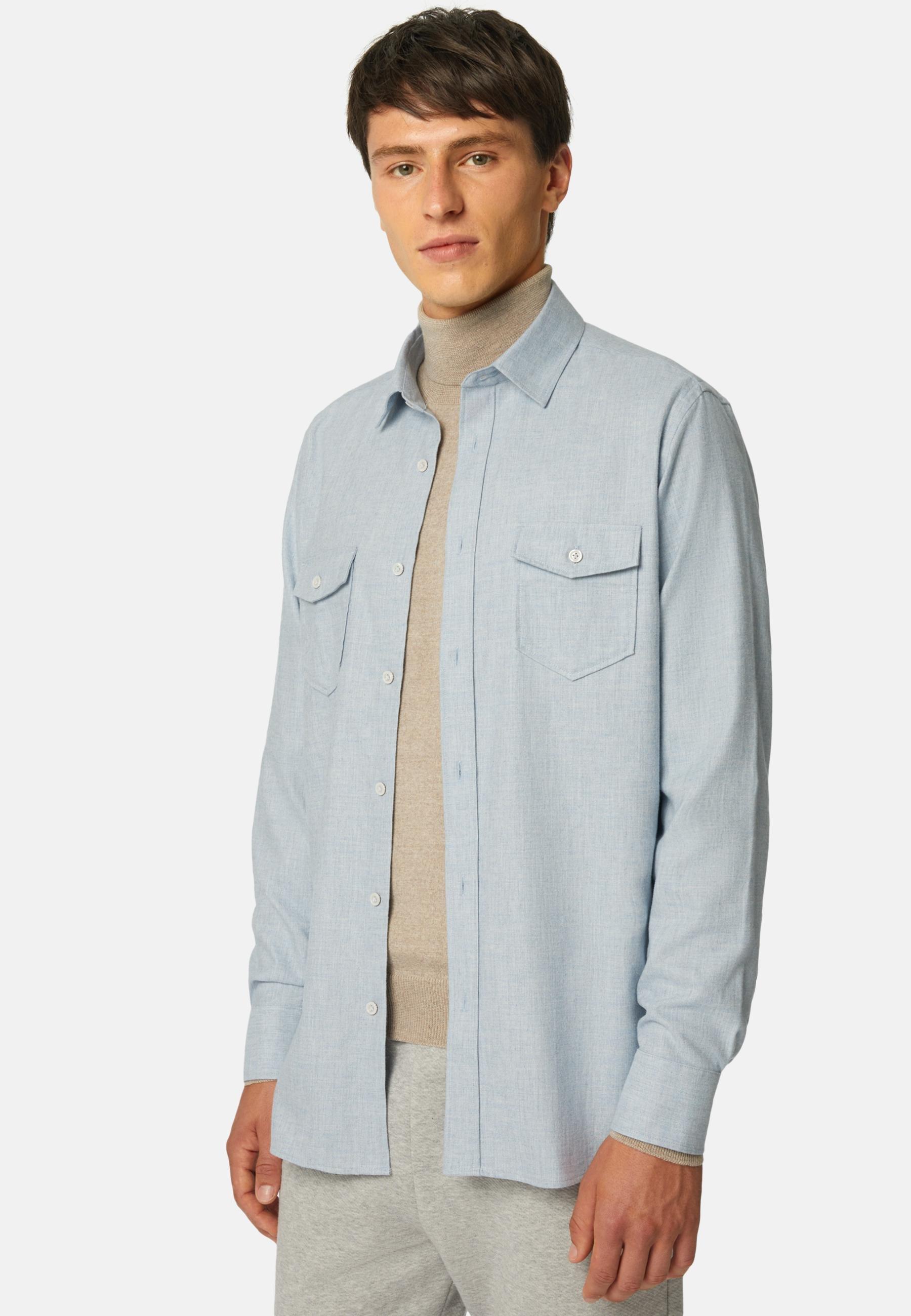 Cotton Tencel Shirt Regular Fit Blue, , large image number 10