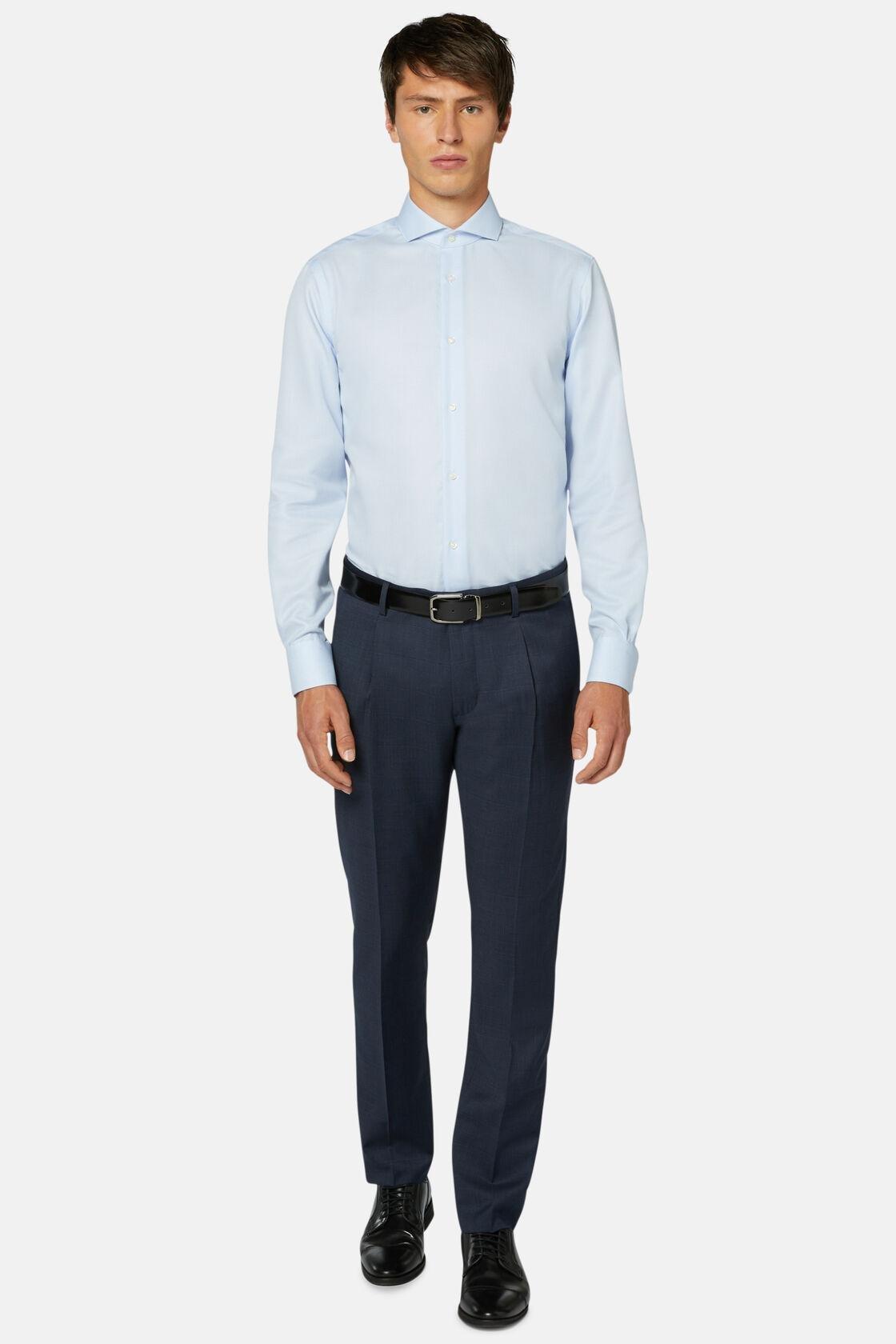 Cotton Dobby Shirt Slim Fit Blue, Light Blue, large image number 0