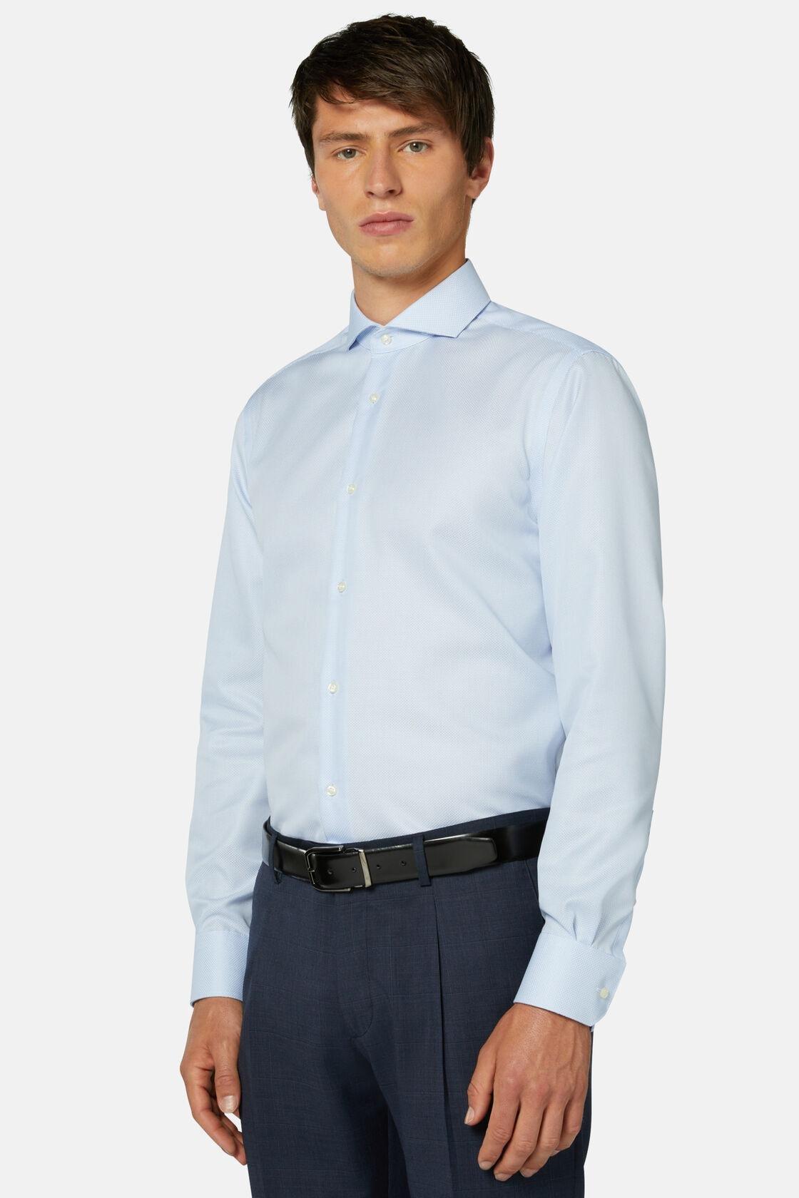 Cotton Dobby Shirt Slim Fit Blue, Light Blue, large image number 3