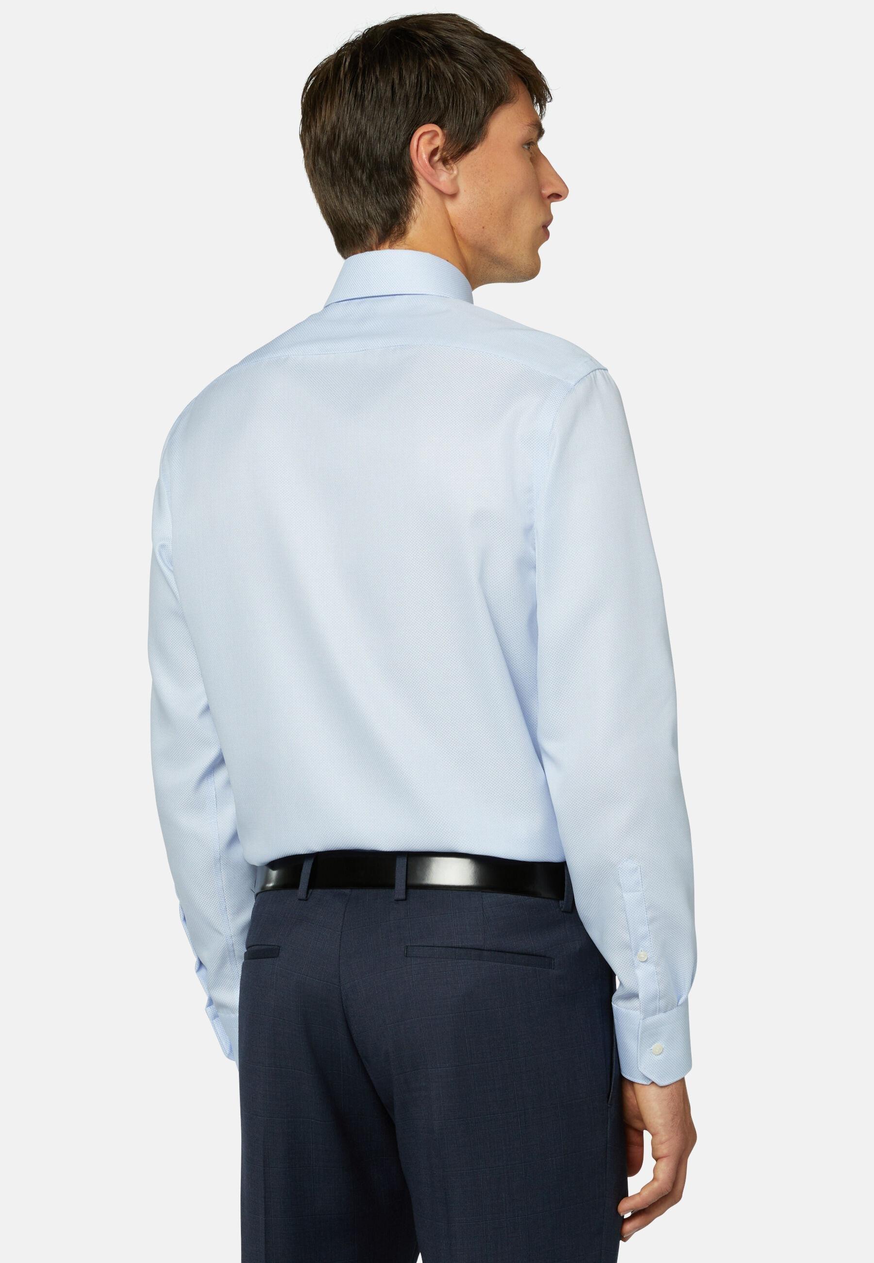 Cotton Dobby Shirt Slim Fit Blue, Light Blue, large image number 5