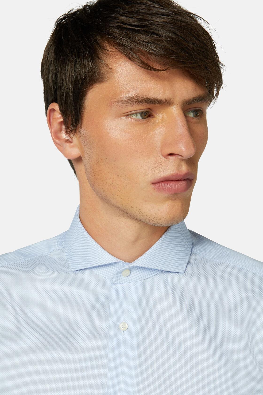 Cotton Dobby Shirt Slim Fit Blue, Light Blue, large image number 6