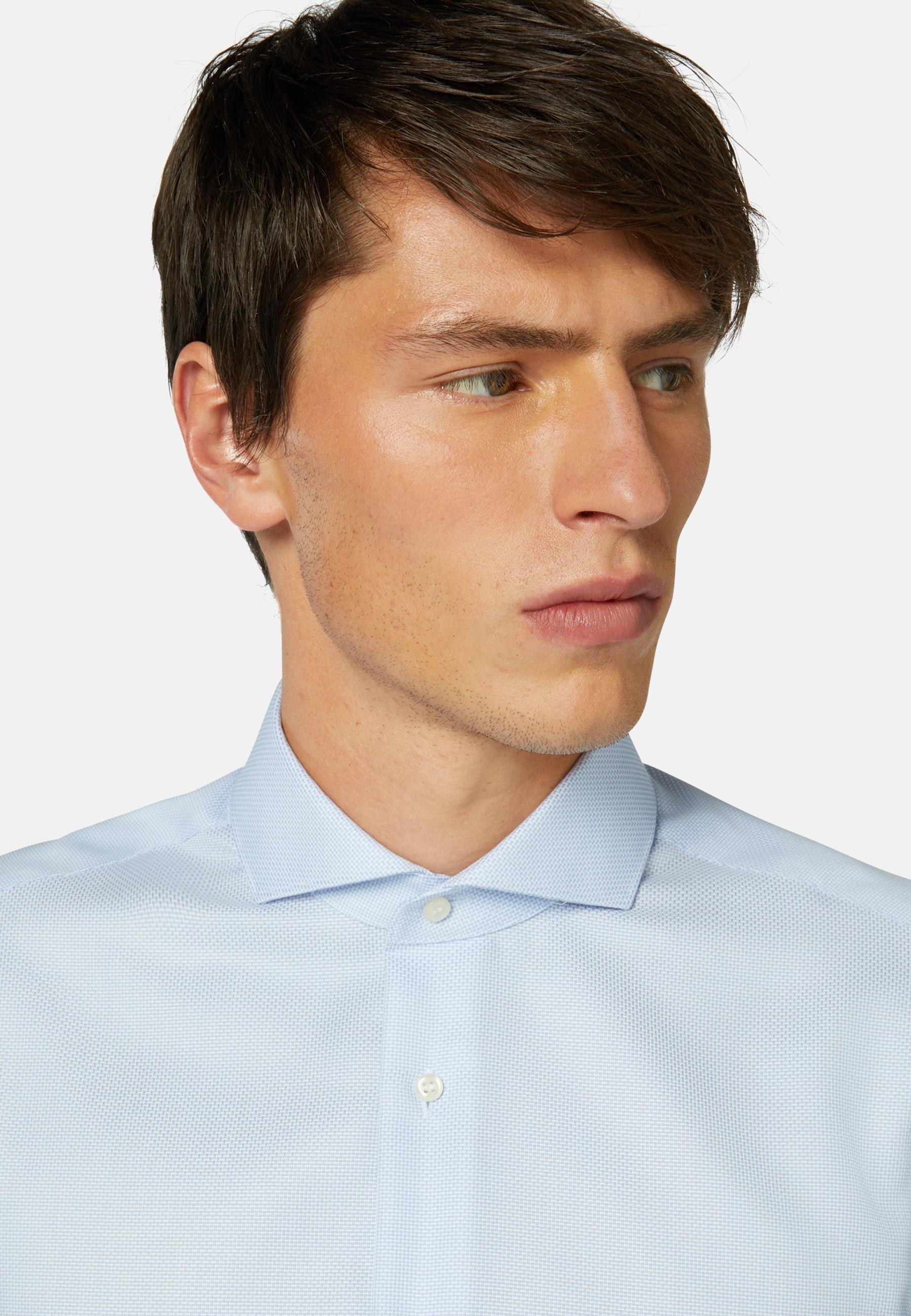 Cotton Dobby Shirt Slim Fit Blue, Light Blue, large image number 7