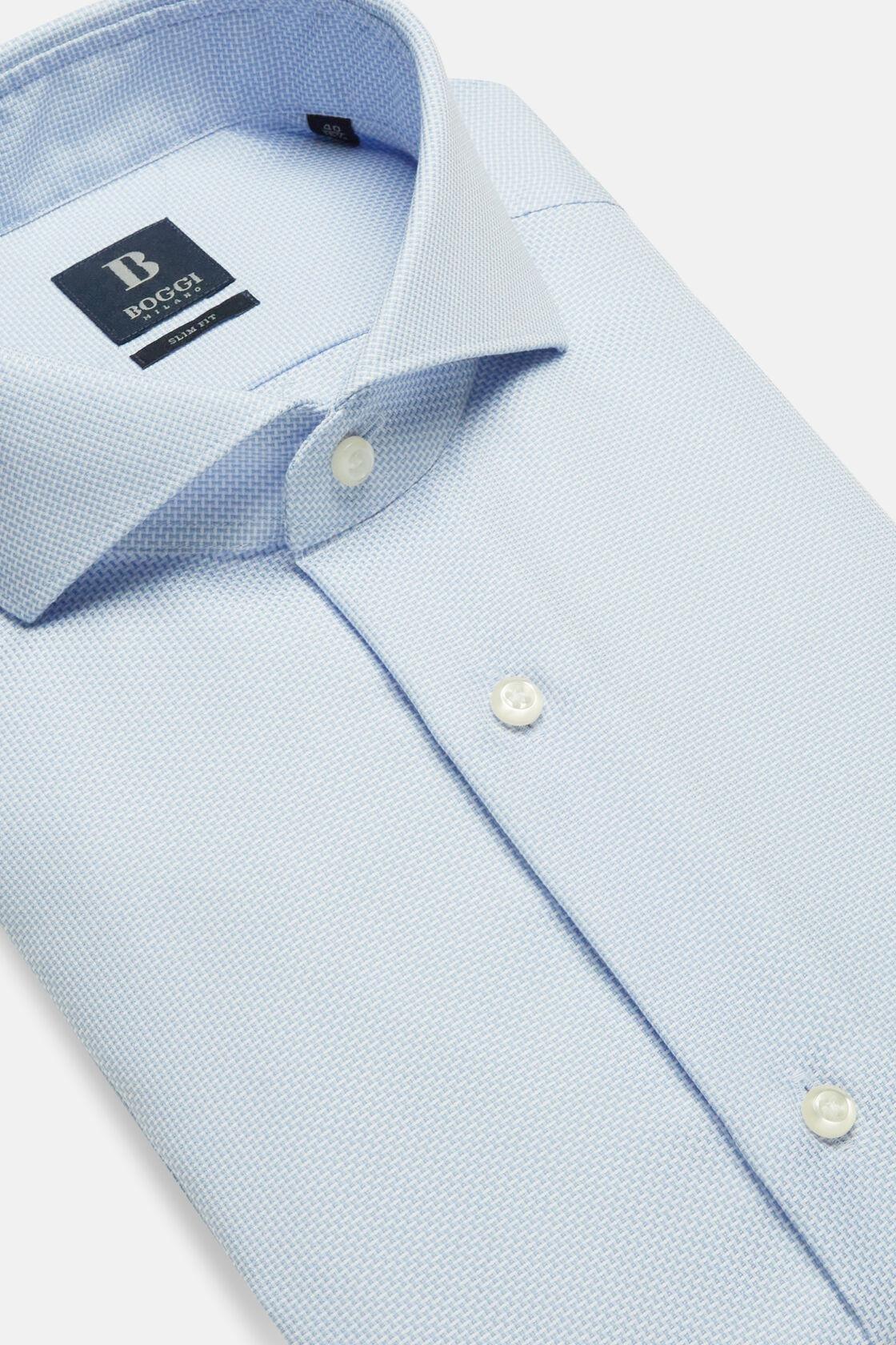 Cotton Dobby Shirt Slim Fit Blue, Light Blue, large image number 12