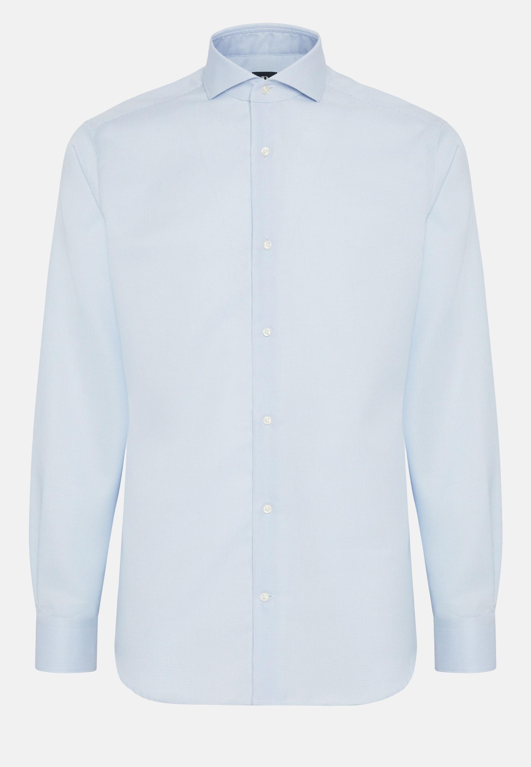 Cotton Dobby Shirt Slim Fit Blue, Light Blue, large image number 14