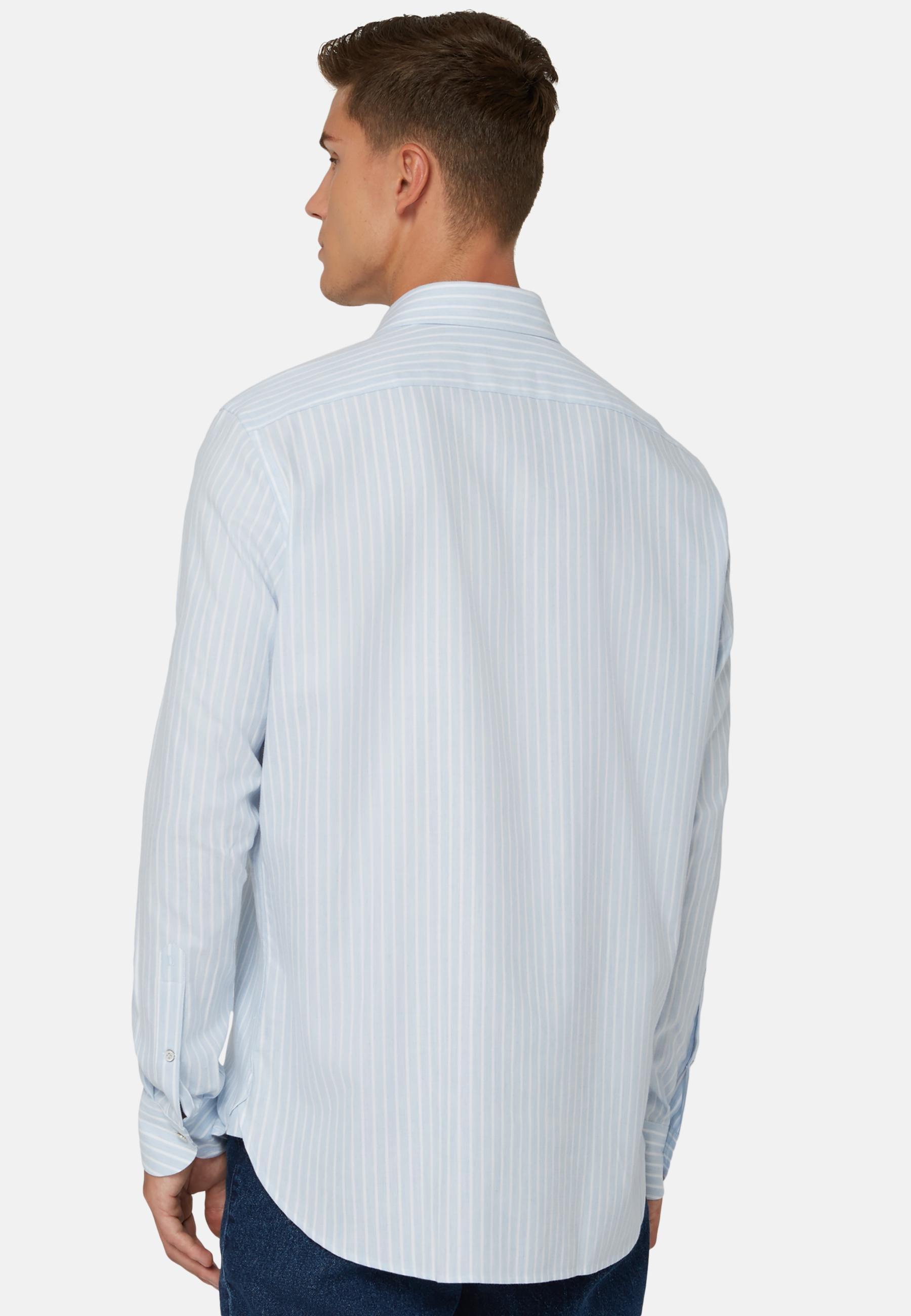 Striped Cotton Tencel Shirt Blue, Light Blue, large image number 10