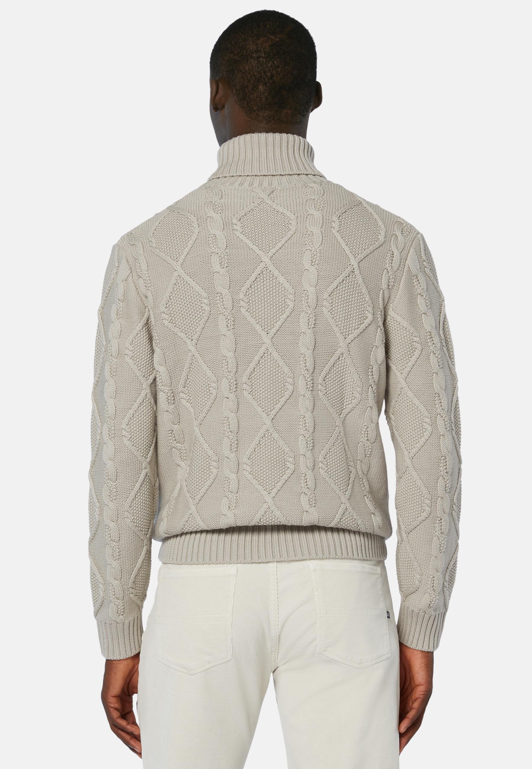 Turtleneck Jumper In Merino Wool Beige, Sand, large image number 2