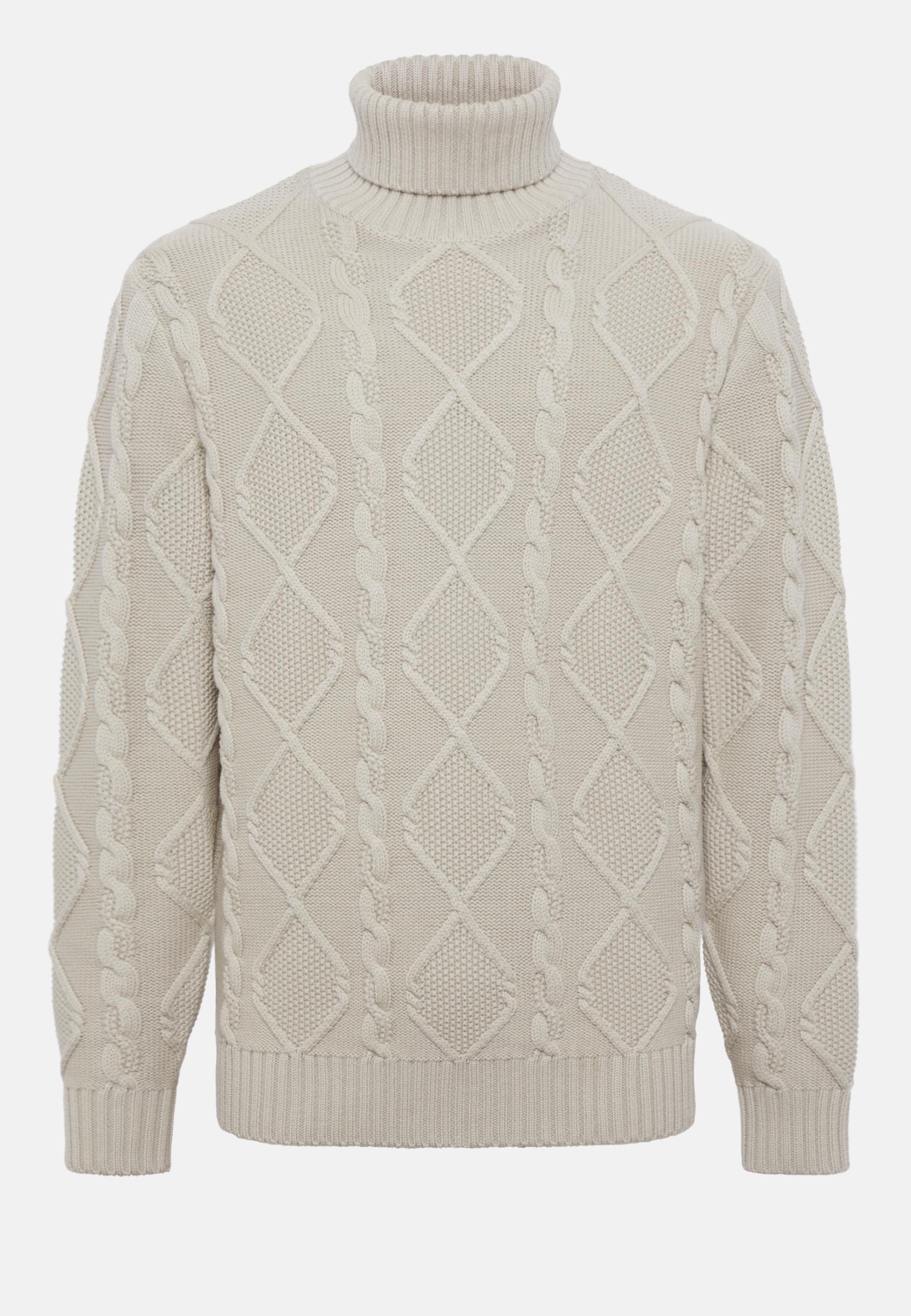 Turtleneck Jumper In Merino Wool Beige, Sand, large image number 6