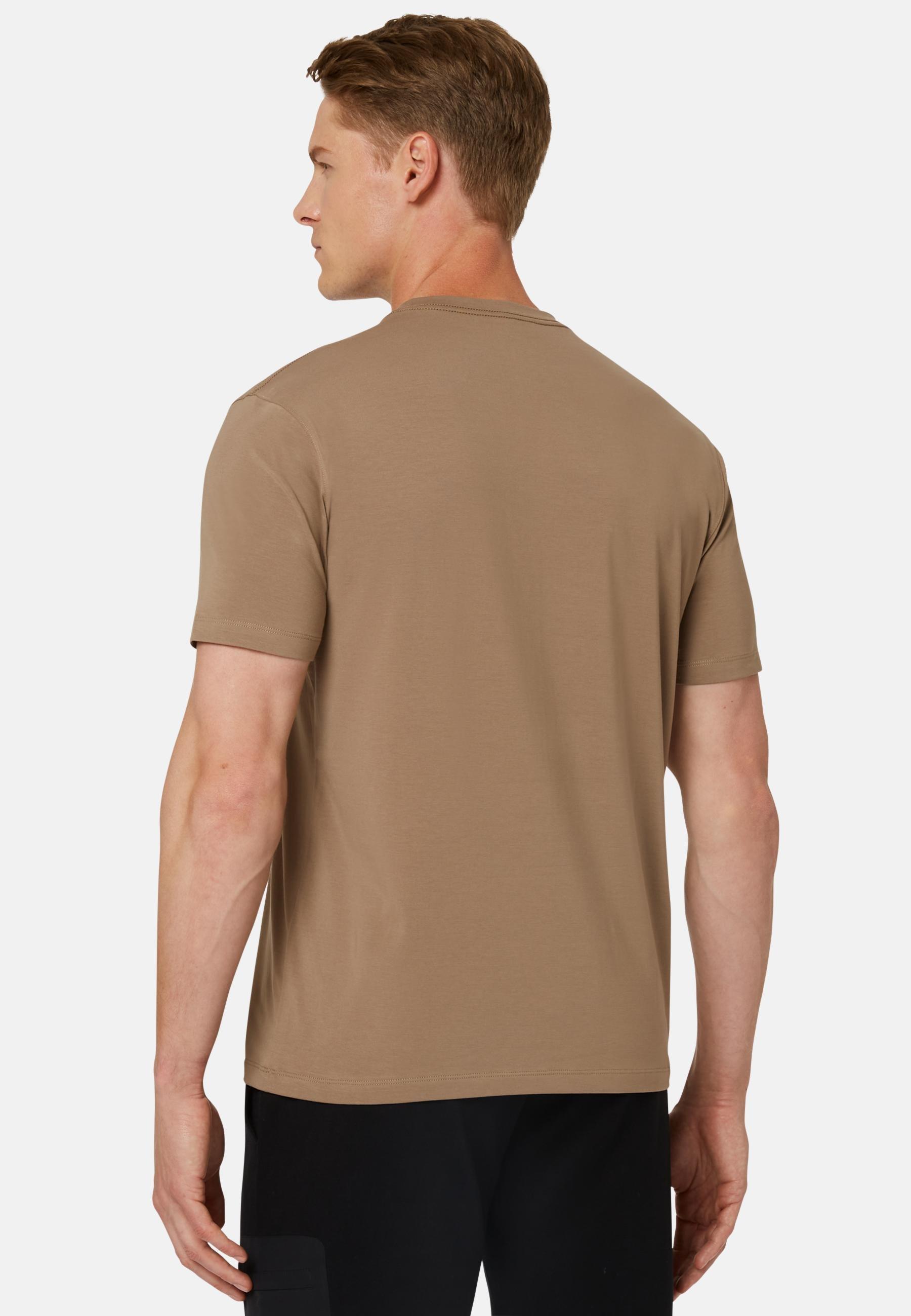 T-Shirt In Stretch Supima Cotton Brown, Taupe, large image number 2