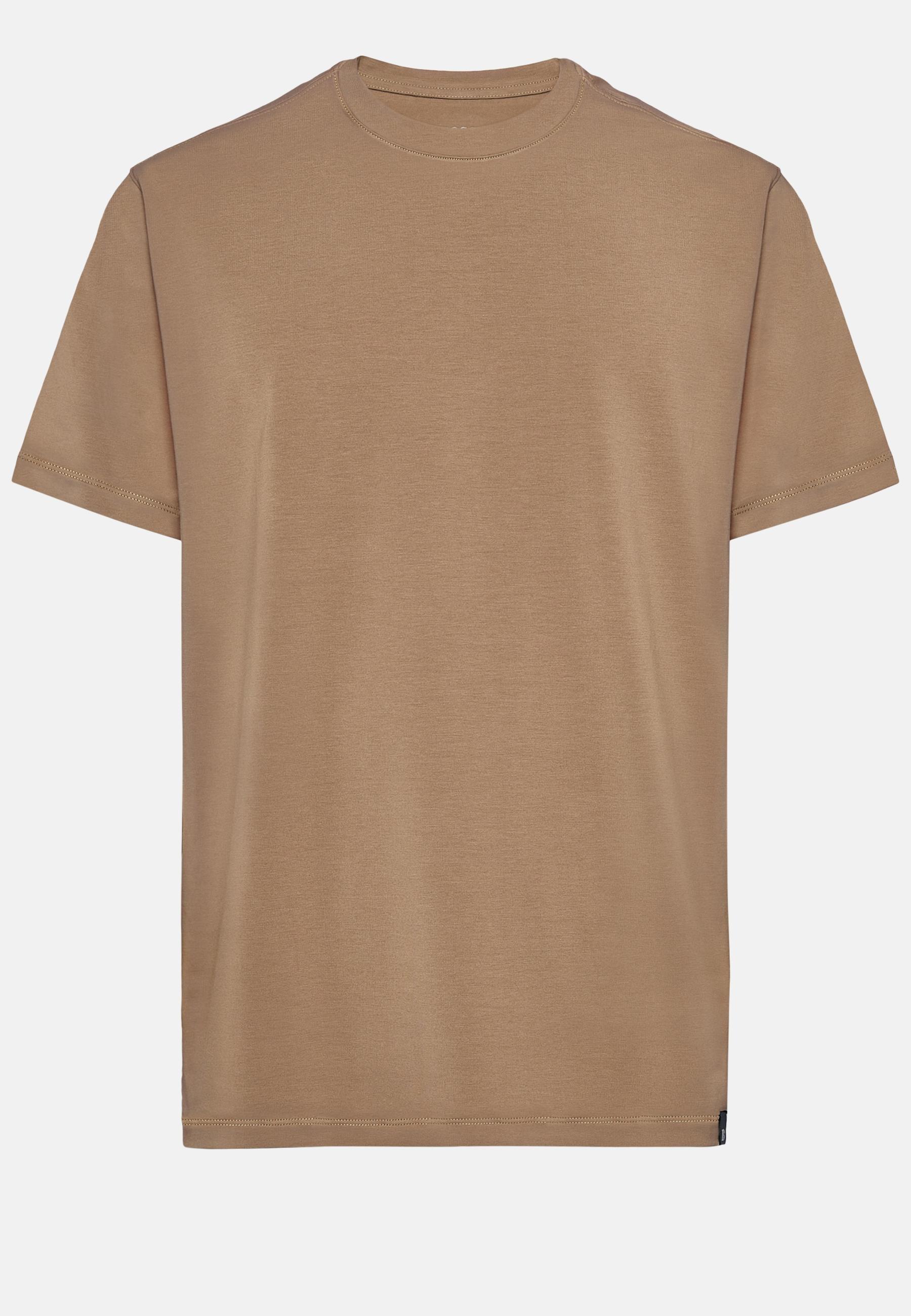 T-Shirt In Stretch Supima Cotton Brown, Taupe, large image number 4