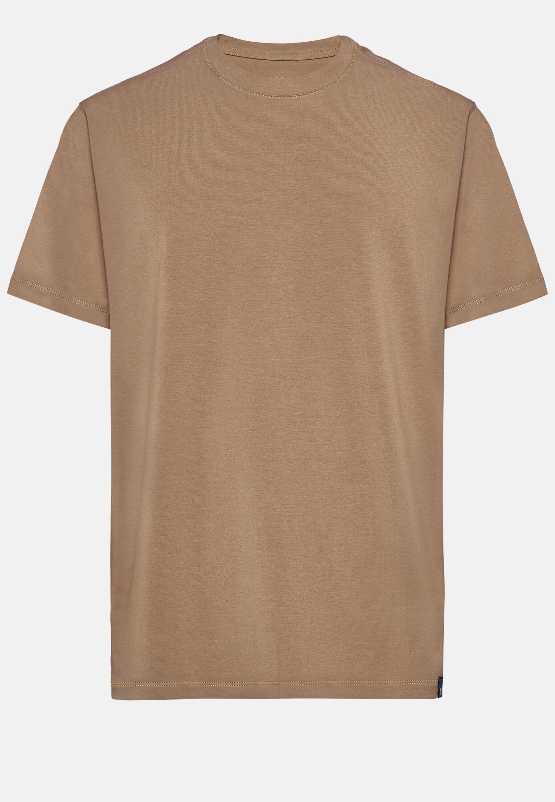 T-Shirt In Stretch Supima Cotton Brown, Taupe, large image number 5