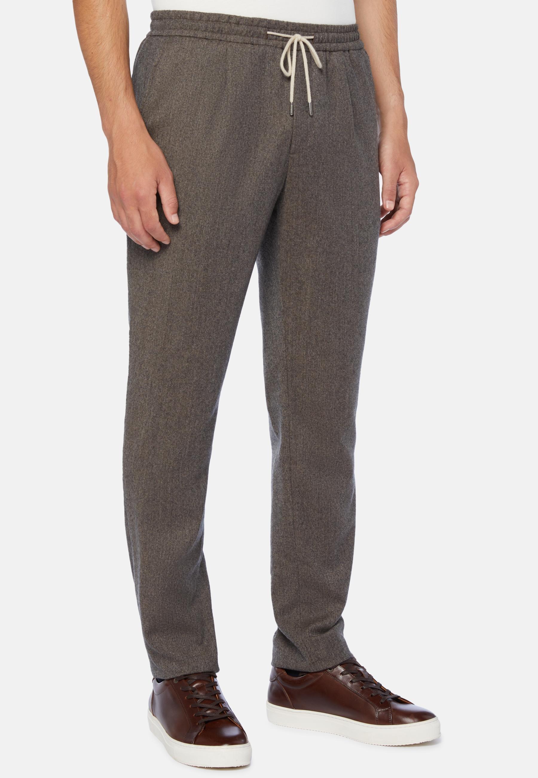 City Trousers In Flannel Brown, Taupe, medium