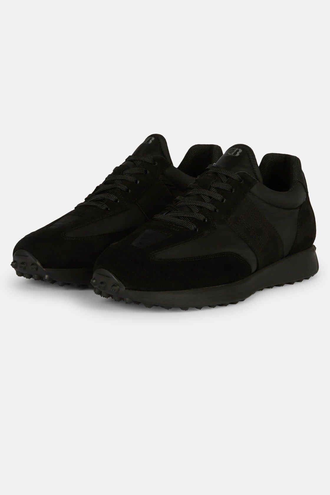 Boggi Milano - Black Trainers In Technical Fabric and Leather