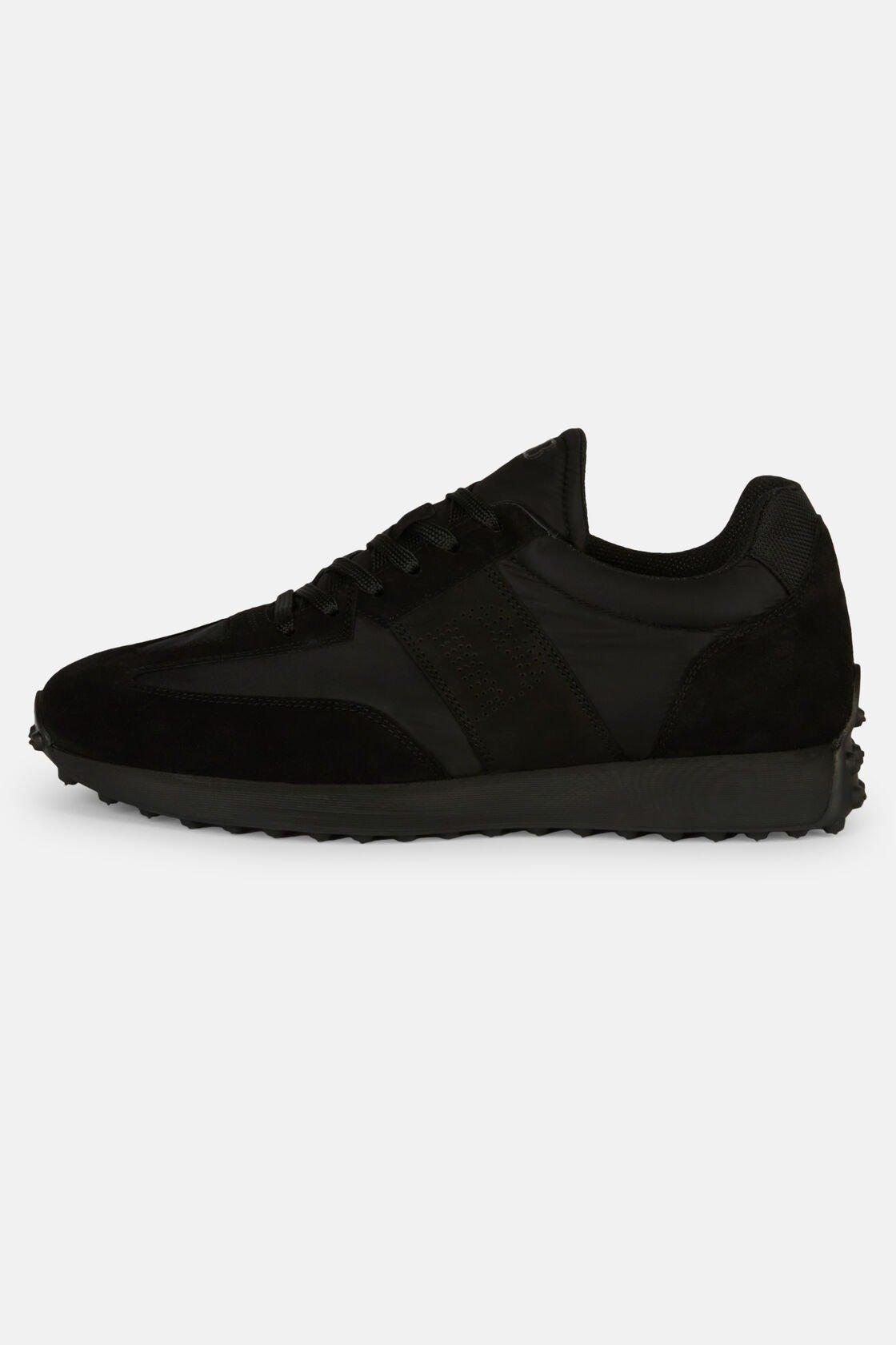 Boggi Milano - Black Trainers In Technical Fabric and Leather