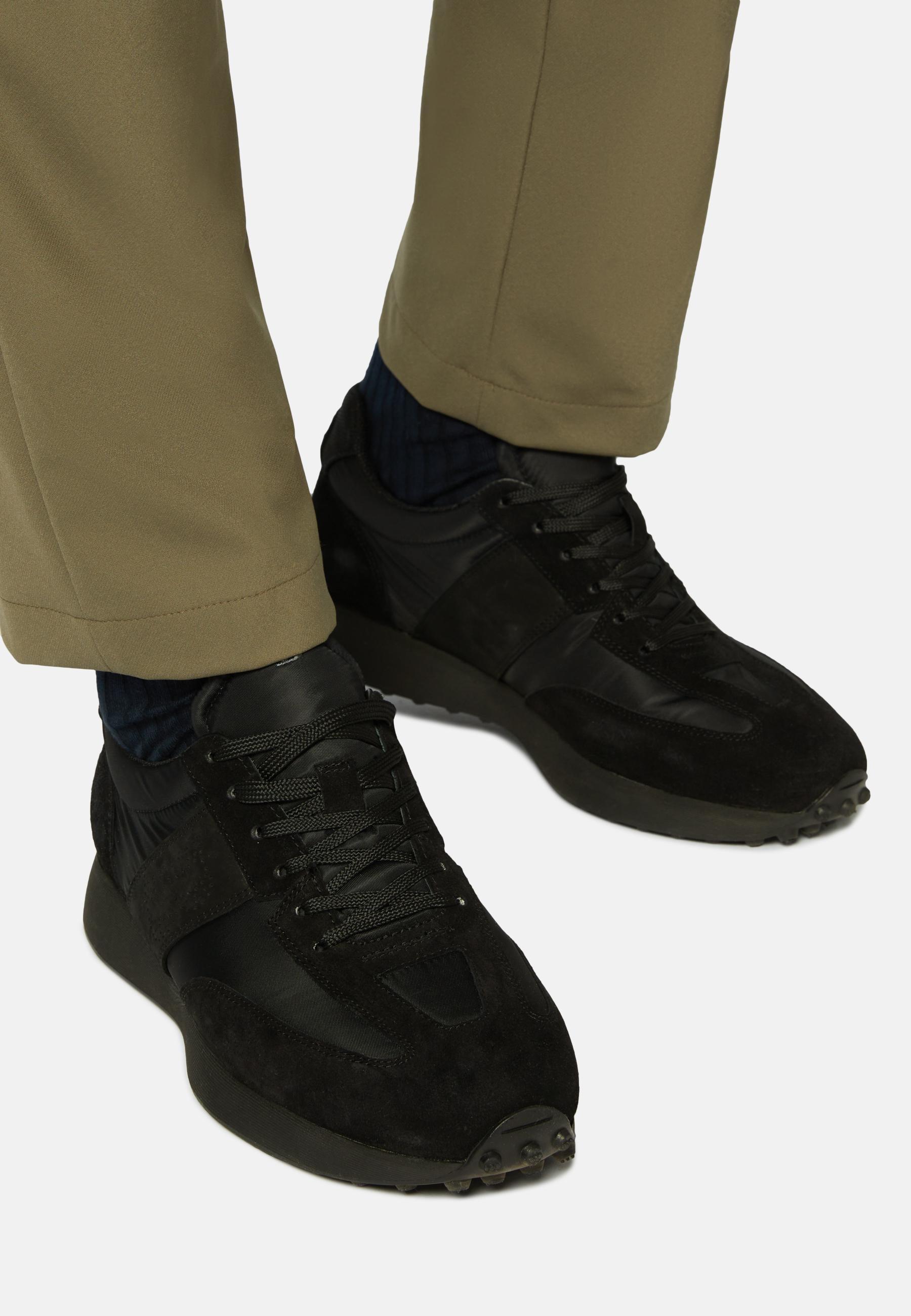Trainers In Technical Fabric And Leather Black, , large image number 6
