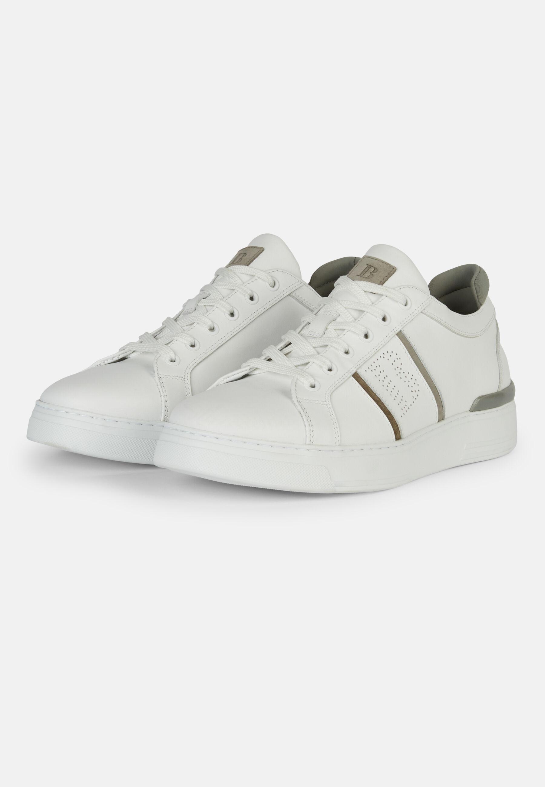 Leather Trainers With Logo White, White, large image number 3