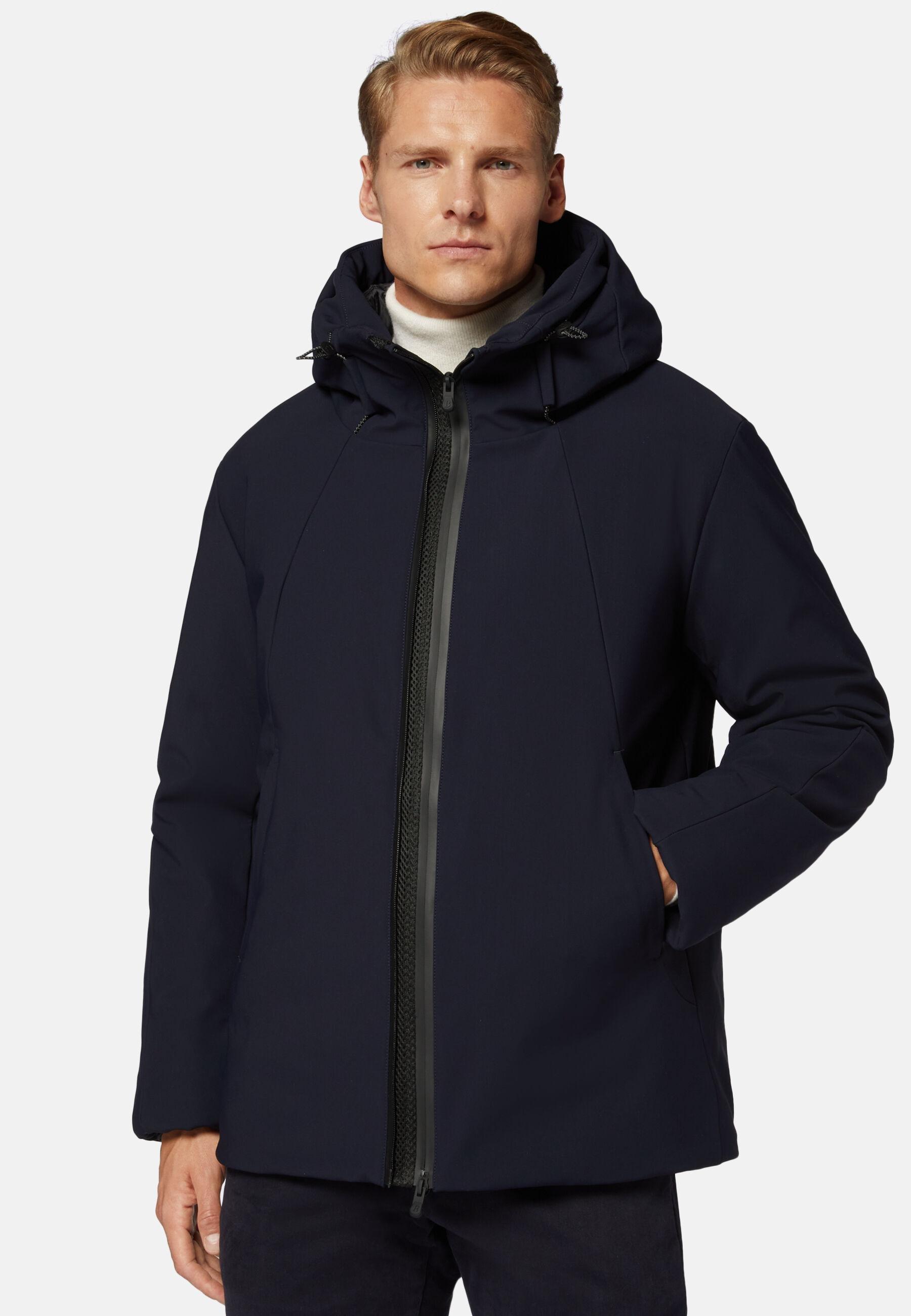 Technical Fabric Padded Block Jacket Navy, Navy blue, medium