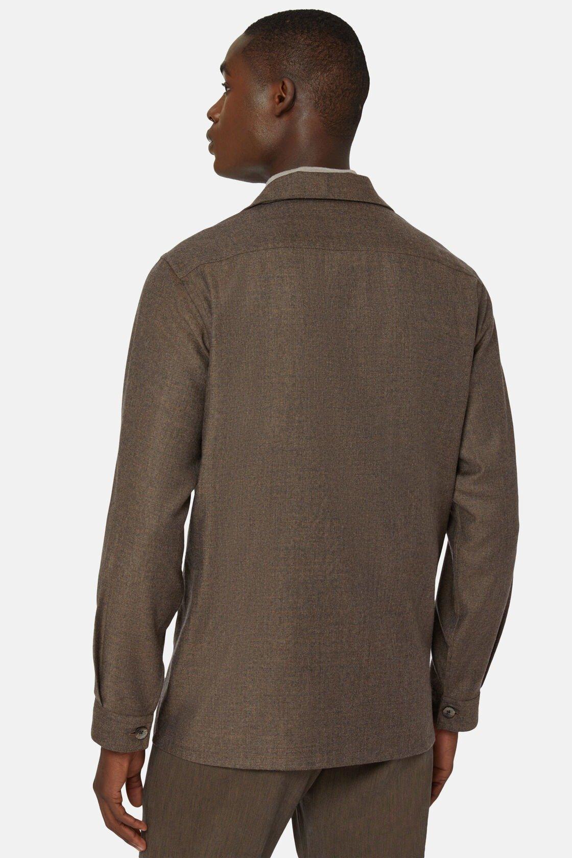 Flannel Overshirt Brown, Taupe, large image number 1