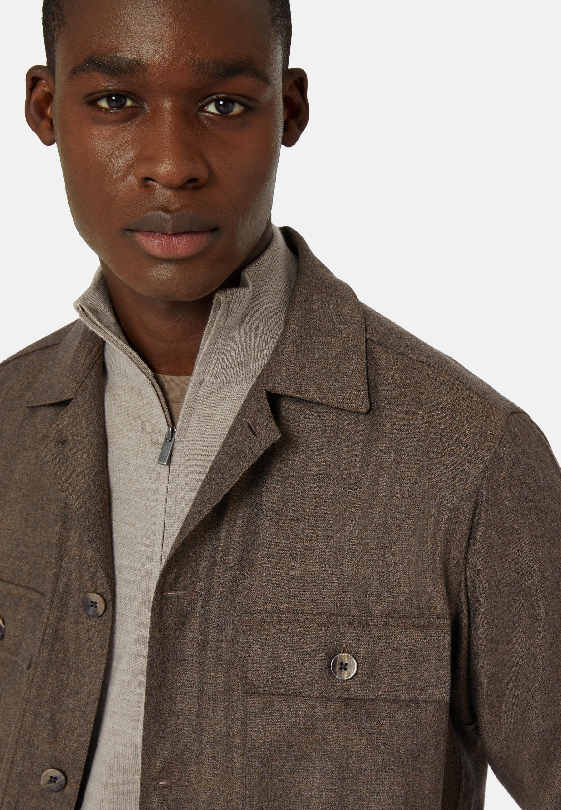 Flannel Overshirt Brown, Taupe, large image number 2